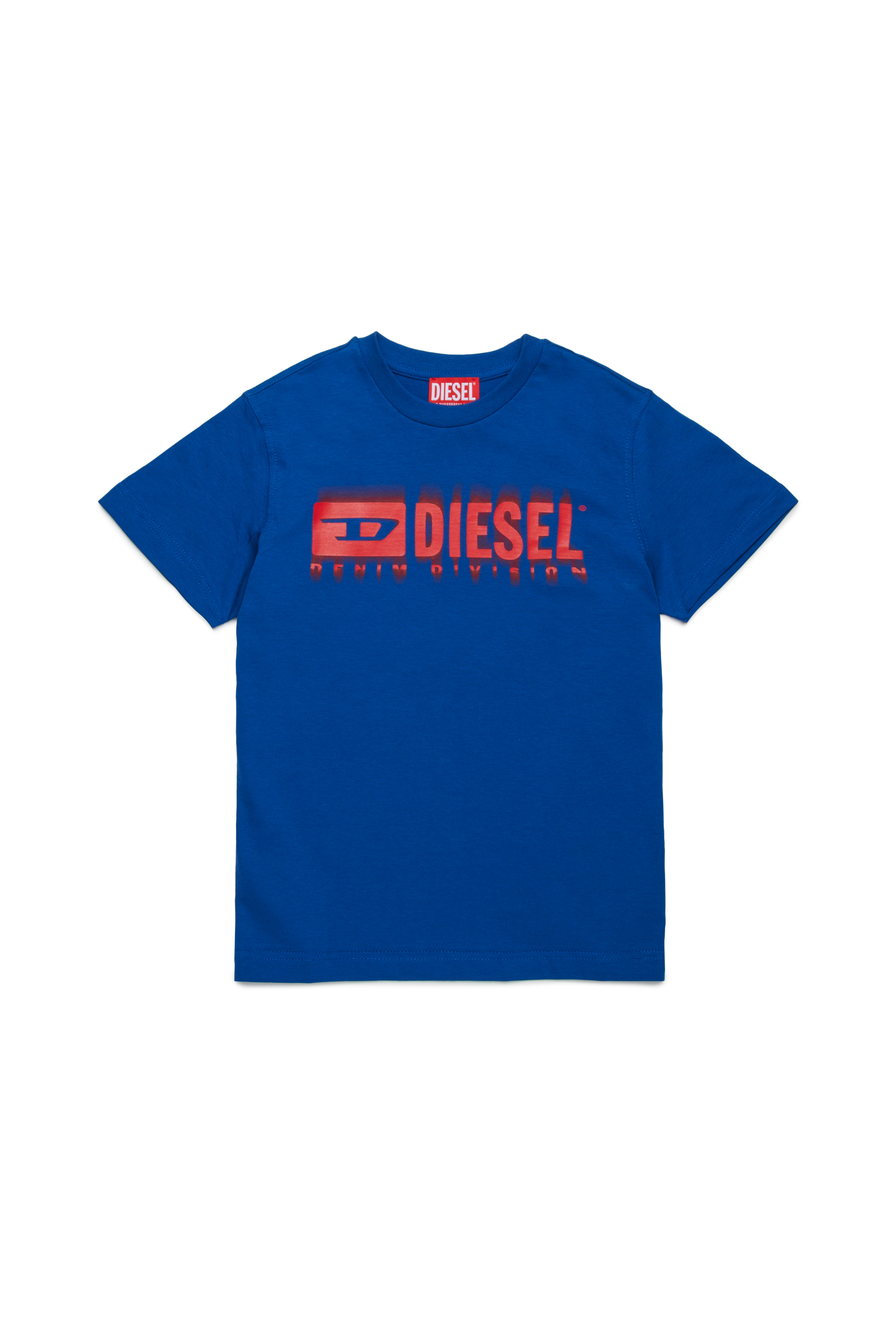 Diesel - TDIEGORL6, T-shirt avec logo taché Homme in Bleu - 1