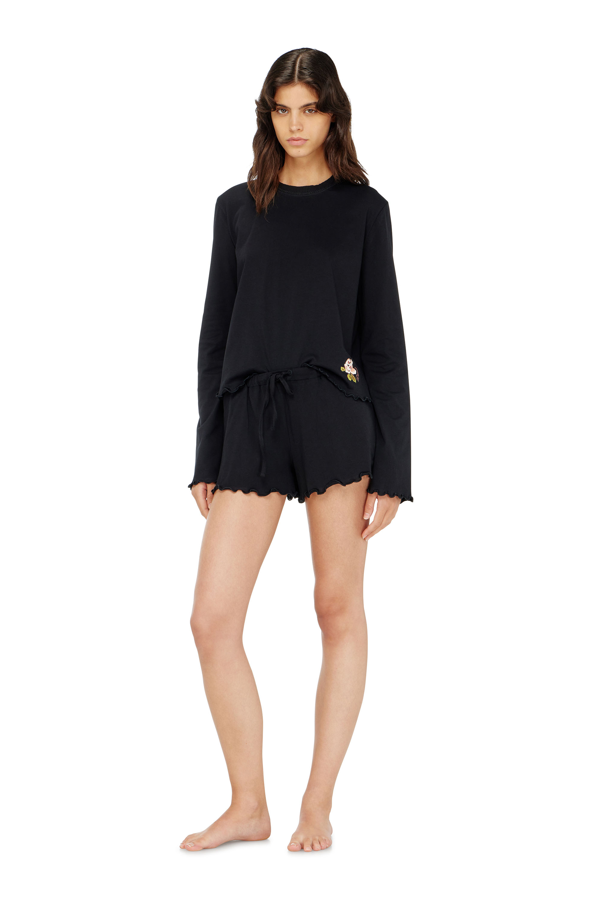 Diesel - SET-LORELAI-D-CORE, Damen Pyjama-Set aus Baumwolle mit Blumen-Detail in null - 1
