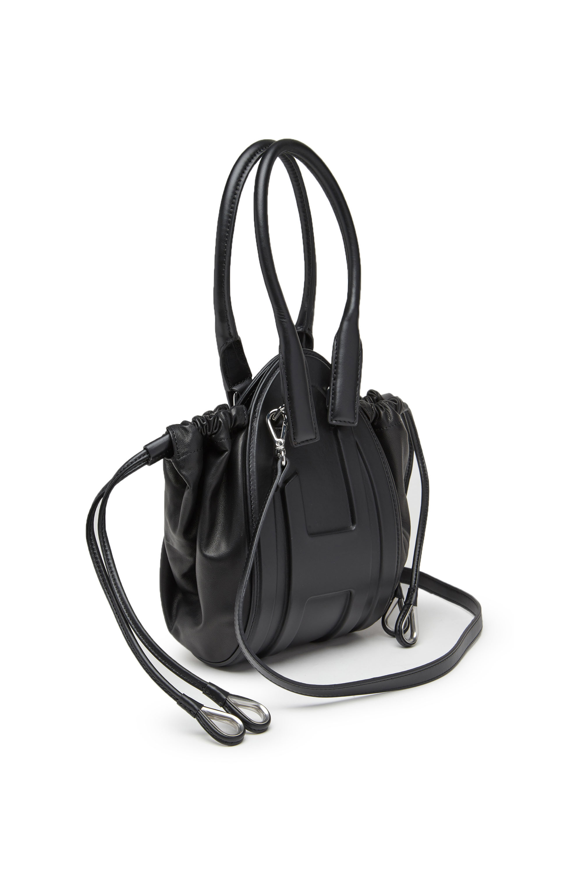 Diesel - 1DR-FOLD XS, Damen 1DR-Fold XS-Handtasche aus Nappa-Leder mit ovalem Logo in Schwarz - 5