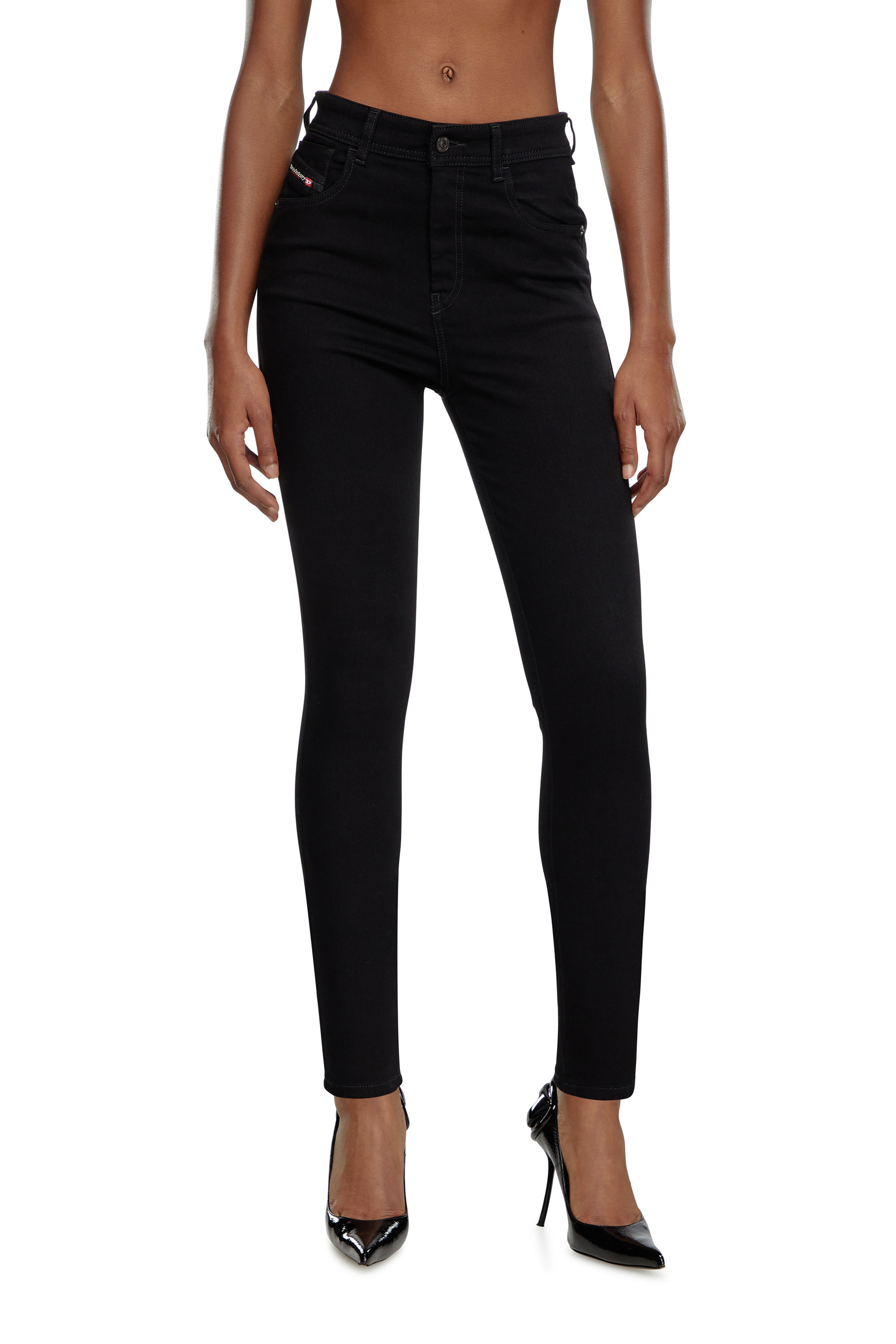 Diesel - Skinny Jeans 1984 Slandy-High 069EF Femme, Noir/Gris foncé - Image 2