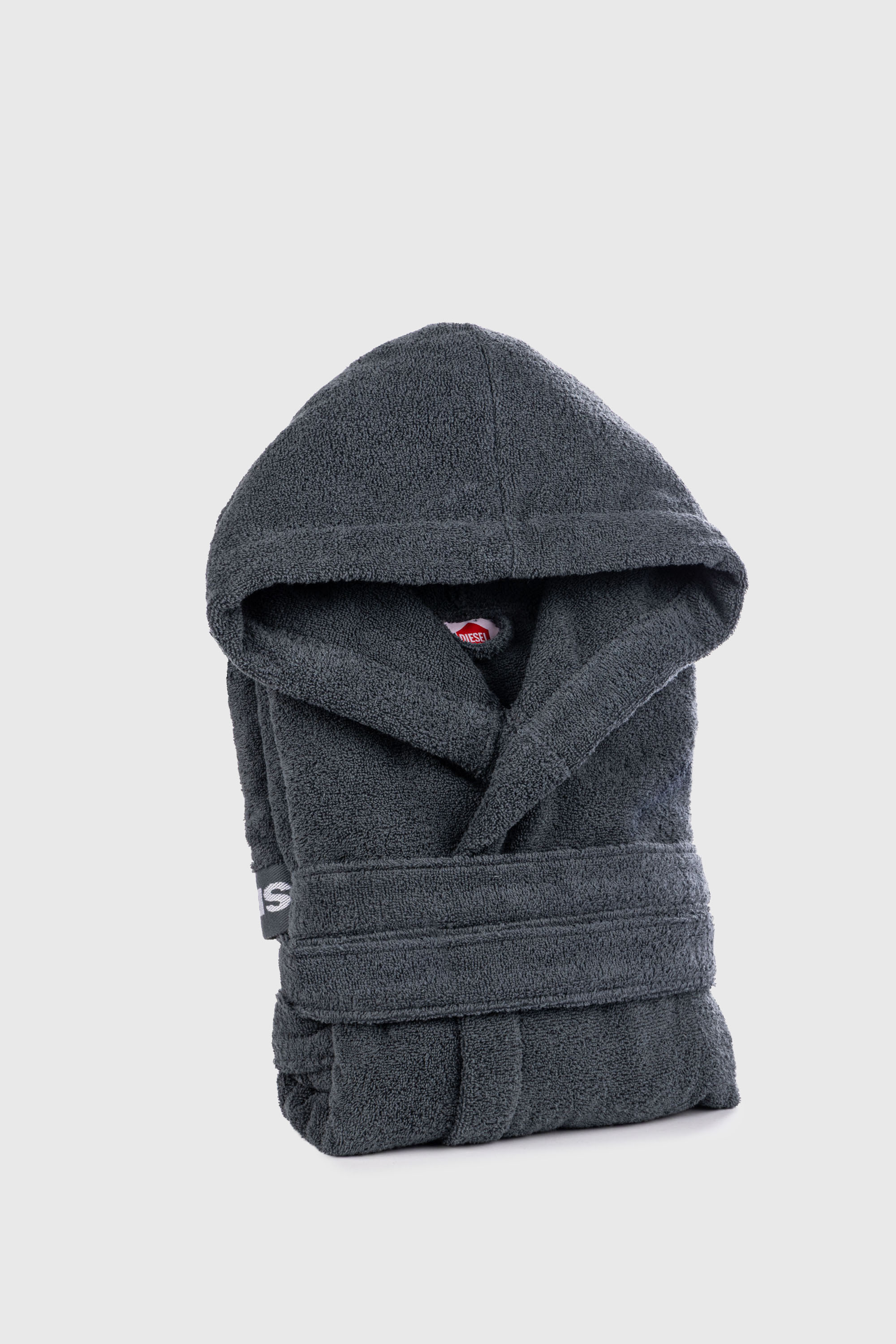 Diesel - 1015101 LOGO-COTTON BATHROBE SIZE S GREY, Accappatoio in Spugna di Cotone, taglia S Unisex in Grigio - 1