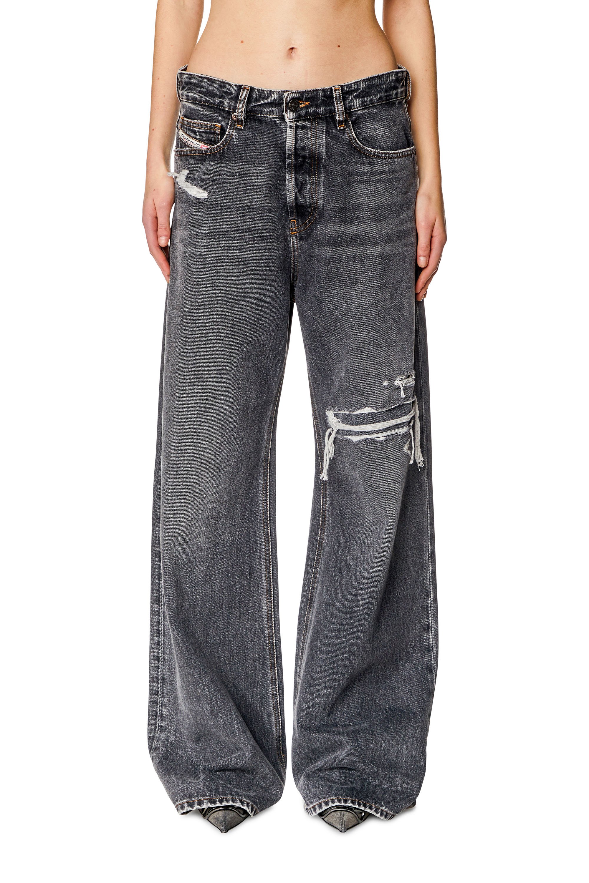 D-Ark 0LICI Woman: Straight Medium blue Jeans