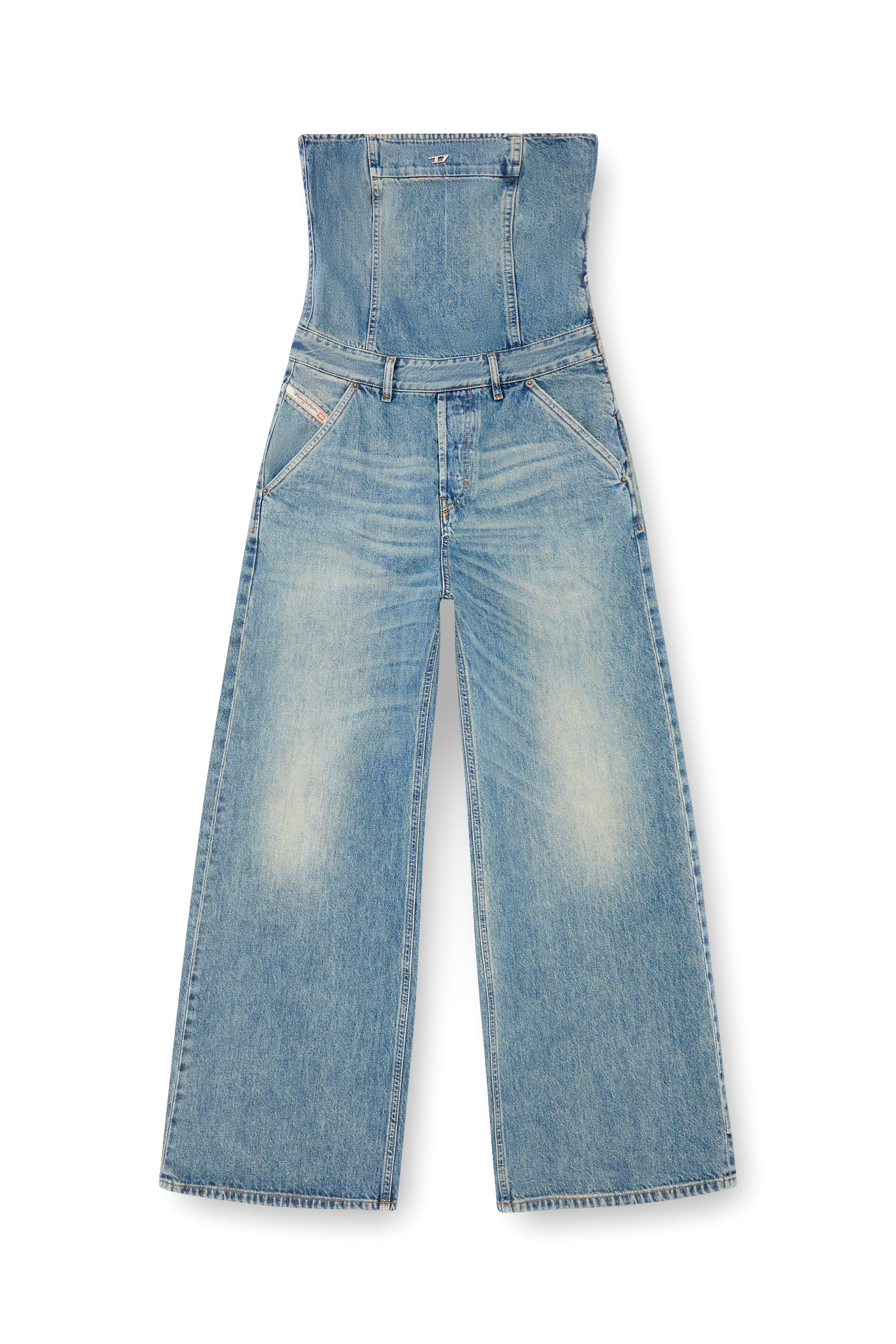 Diesel - DE-BRIDE, Combinaison sans bretelles en denim Femme in Bleu - 1