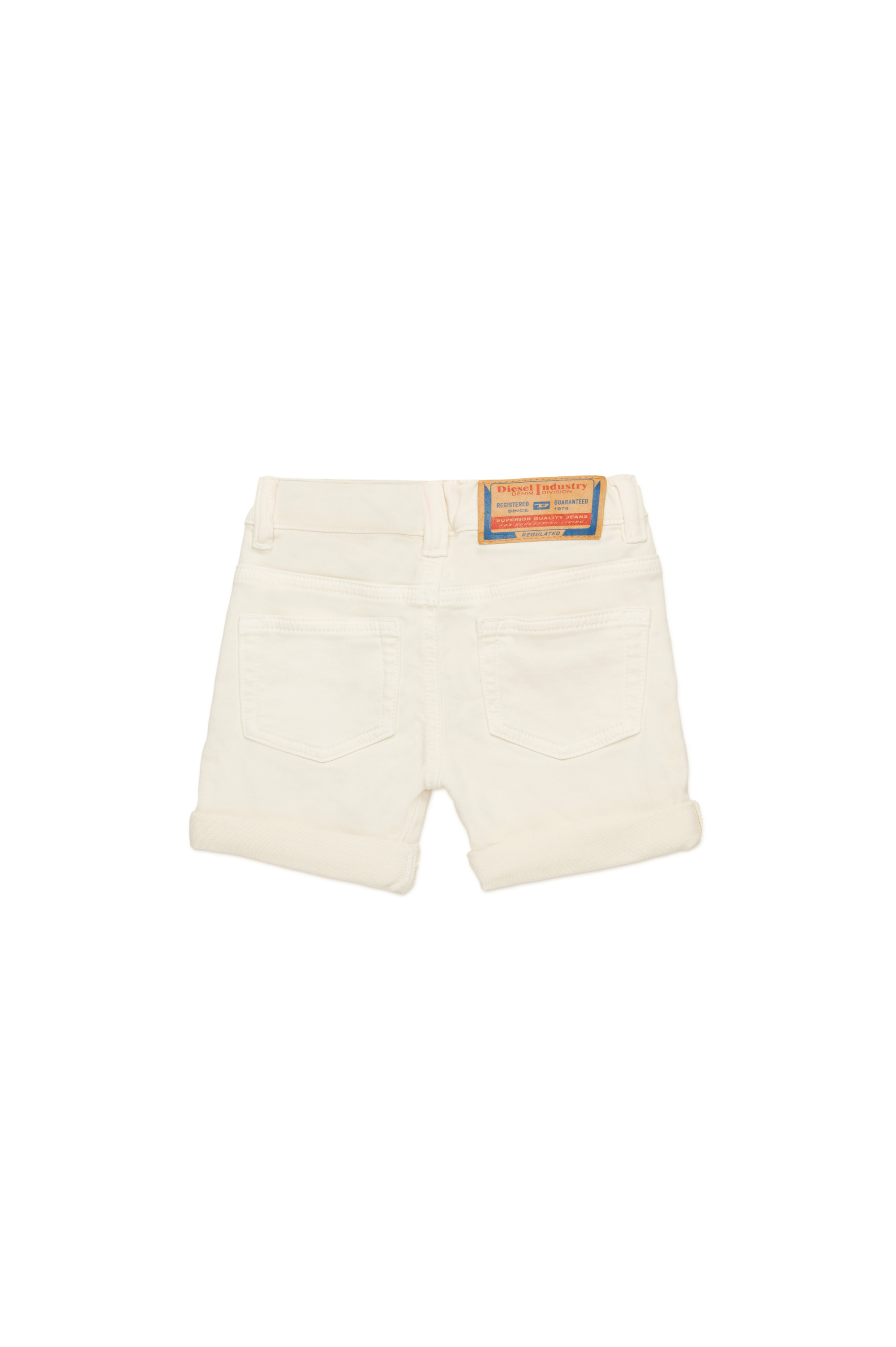 Diesel - PGALLYB JJJ, Short coloré en tissu JoggJeans avec revers Mixte in Blanc - 2