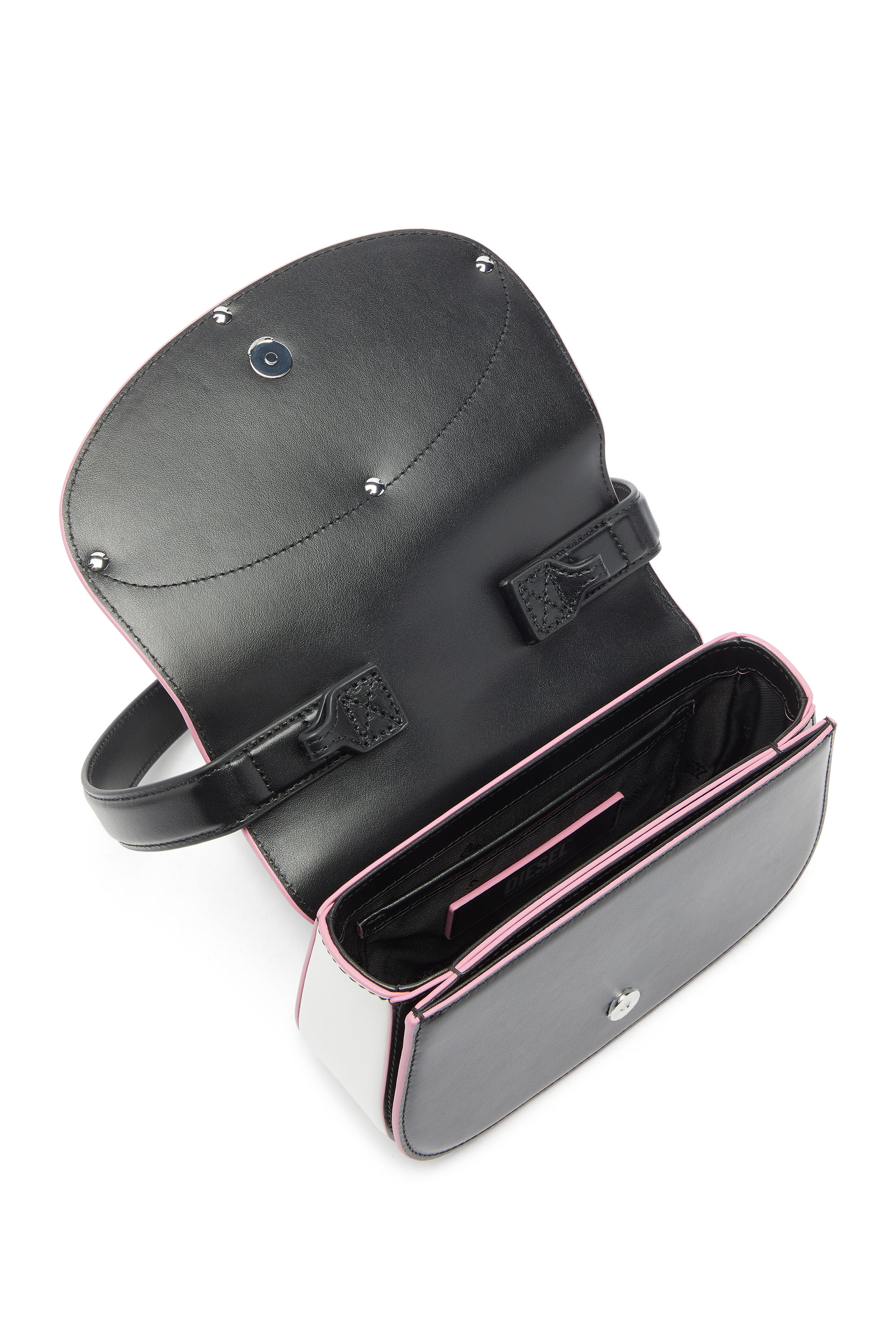 Diesel - 1DR, Damen 1DR - 1DR - Ikonische Schultertasche aus Nappa-Leder in Schwarz/Rosa - 3