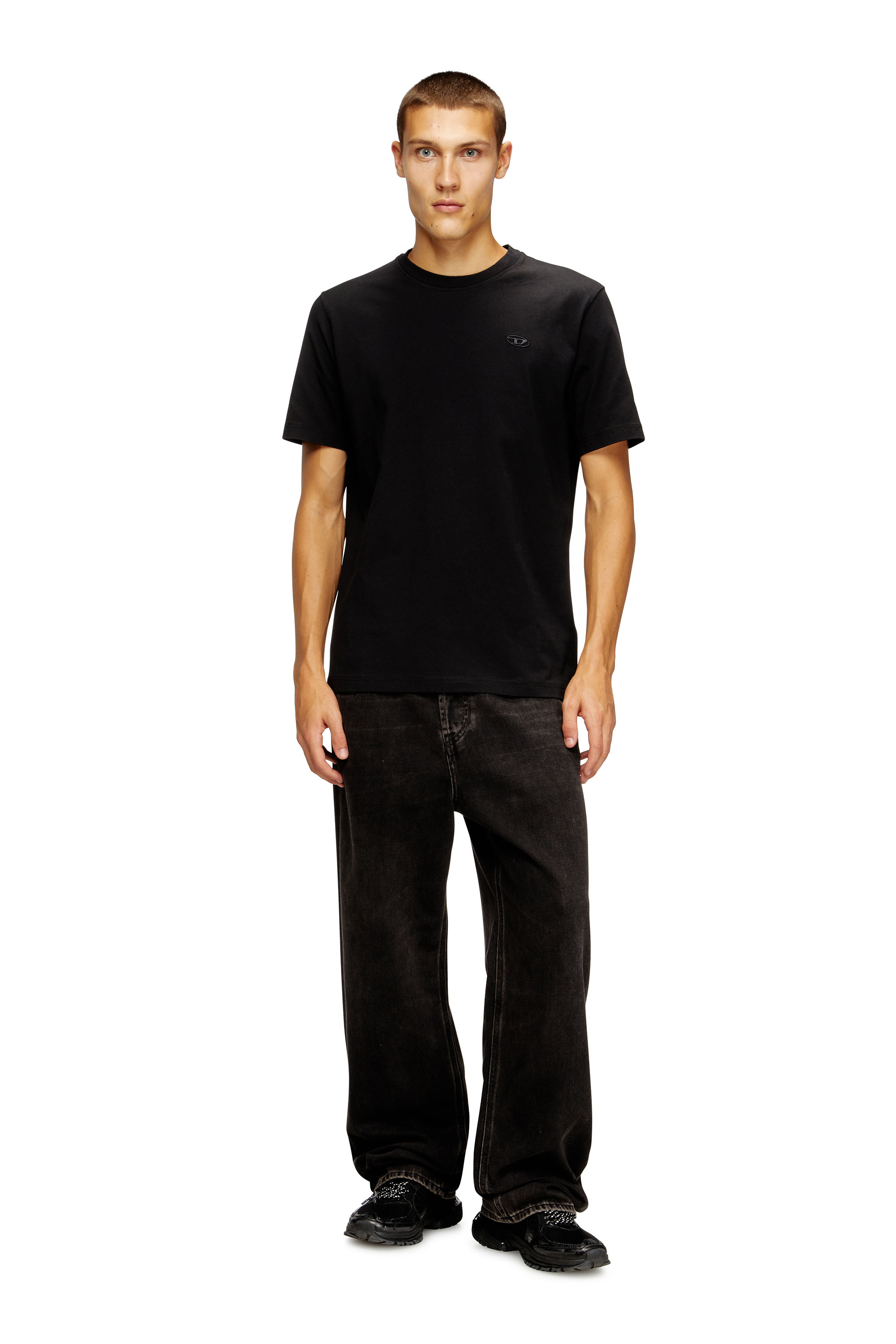 Diesel - T-ADJUST-T10, T-shirt en coton avec imprimé graphique au dos Homme in Noir - 1