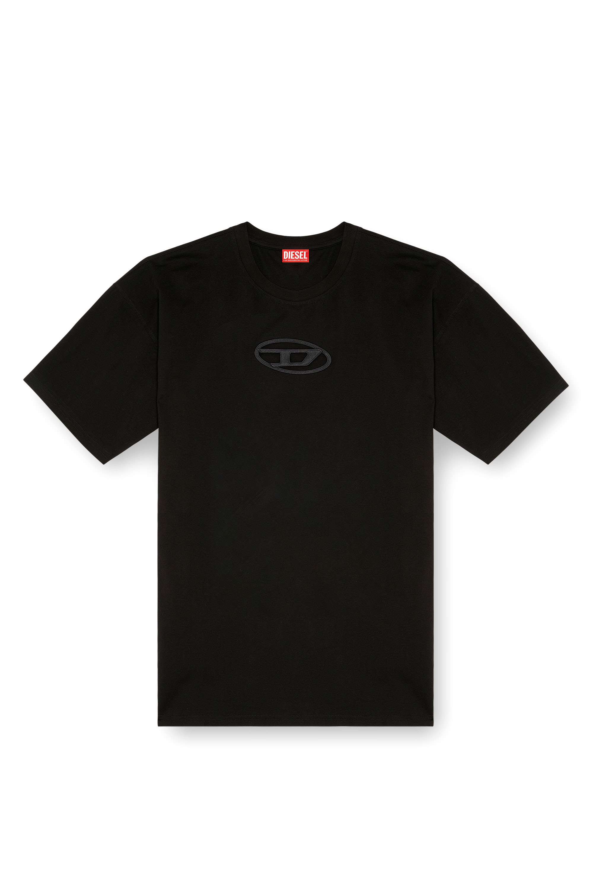 Diesel - T-BOXT-OD, T-shirt con ricamo Oval D Unisex in Nero - 2