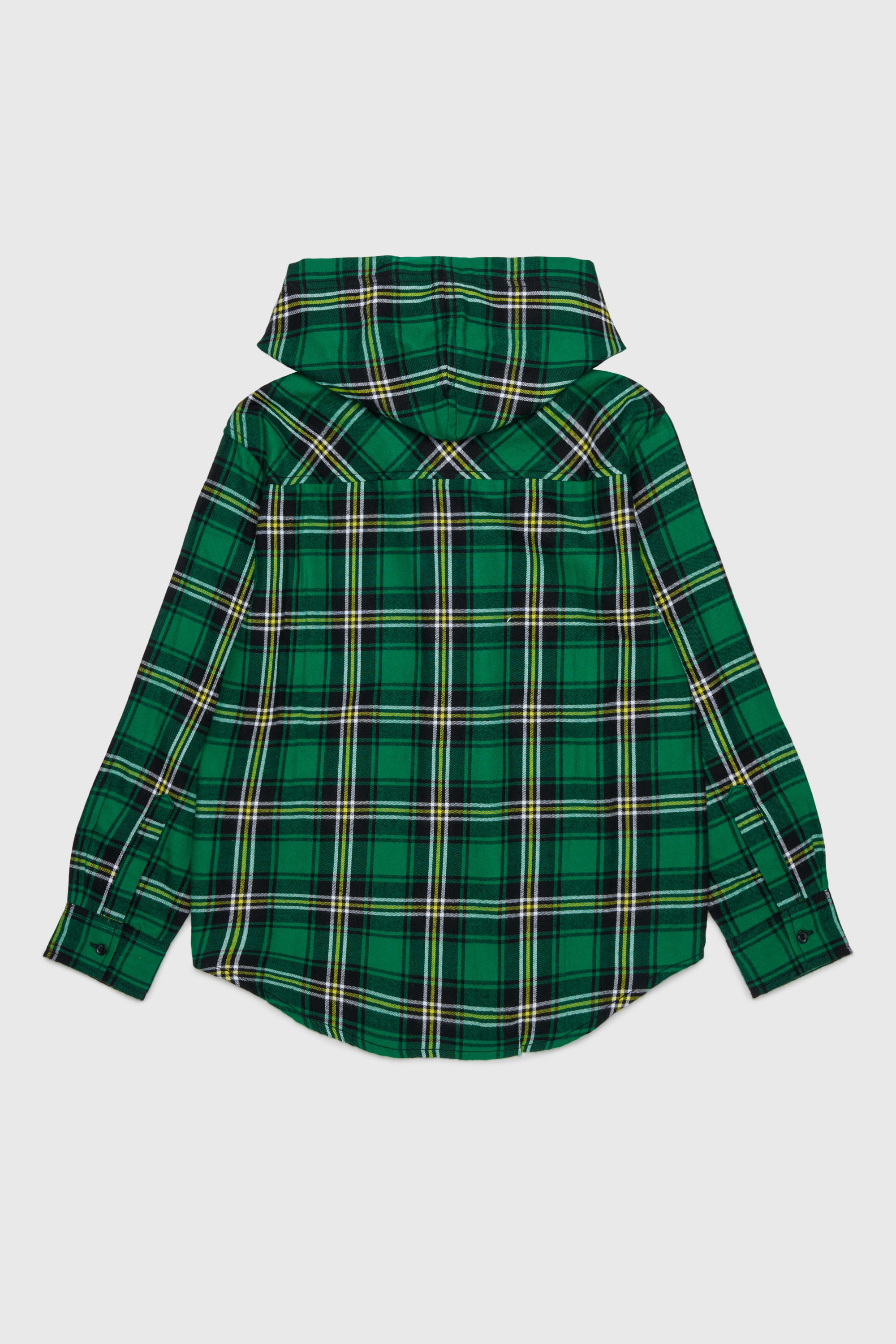 Diesel - CHECK OVER, Chemise &agrave; carreaux &agrave; capuche avec broderie Oval D Homme in Vert - 2