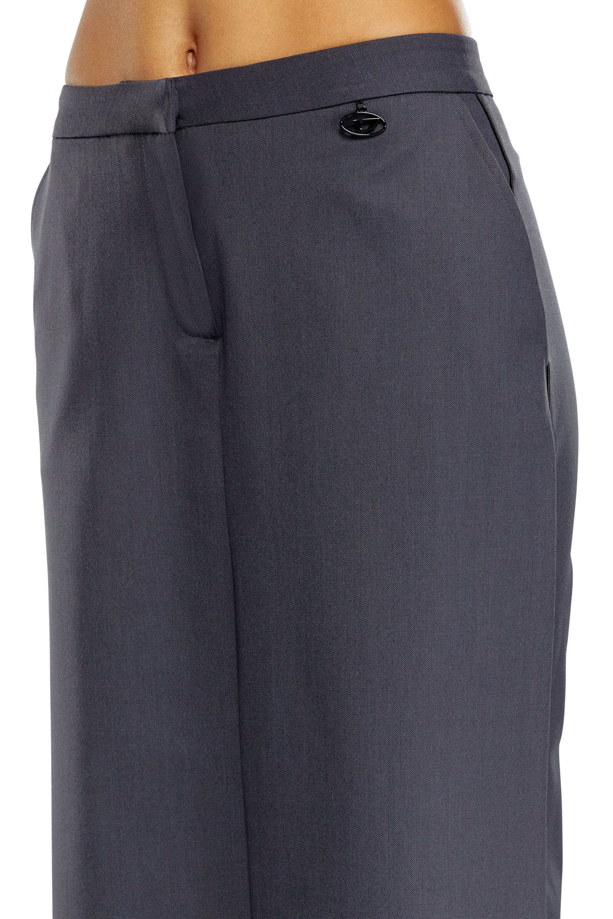 Diesel - P-EARL, Femme Jupe-pantalon hybride en laine mélangée in Gris - Image 4
