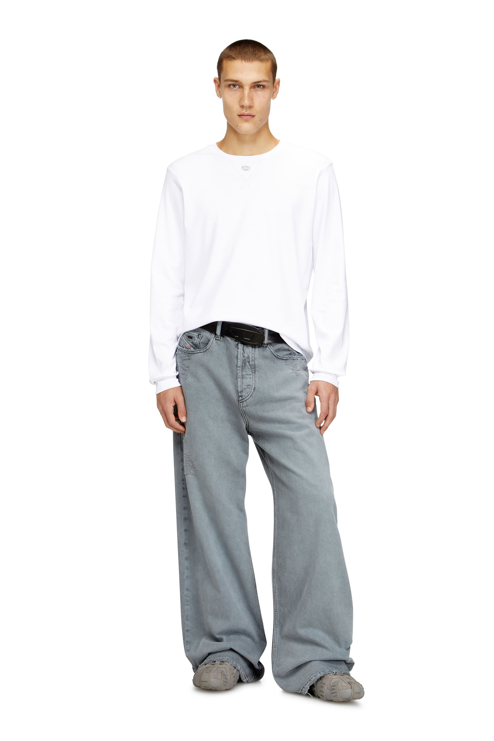 Diesel - T-MADJUST-LS-TR, Maglietta a maniche lunghe in cotone con Oval D Uomo in ToBeDefined - 1