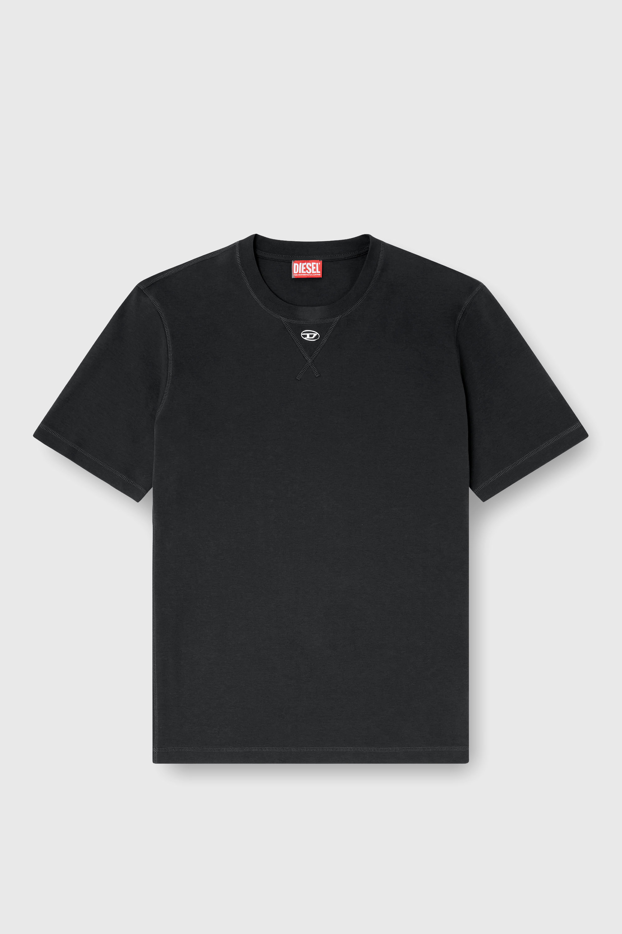 Diesel - T-MADJUST-TR, Herren Regul&auml;res T-Shirt mit Rundhalsausschnitt und ovalem D in Dunkelgrau - 2
