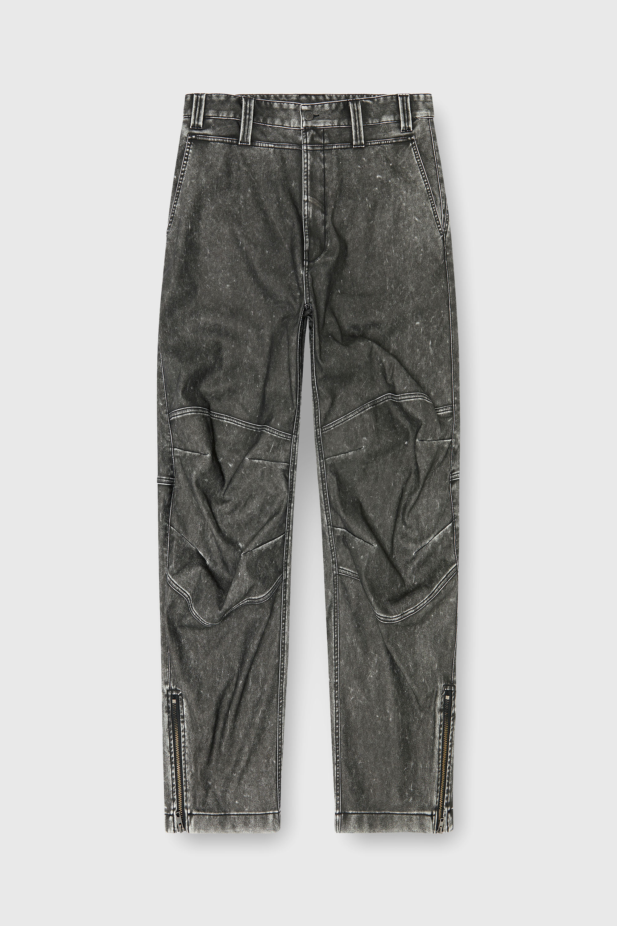 Diesel - P-DELLY-NJCJ, Pantalon en mati&egrave;re contrecoll&eacute;e effet us&eacute; Homme in Gris - 2