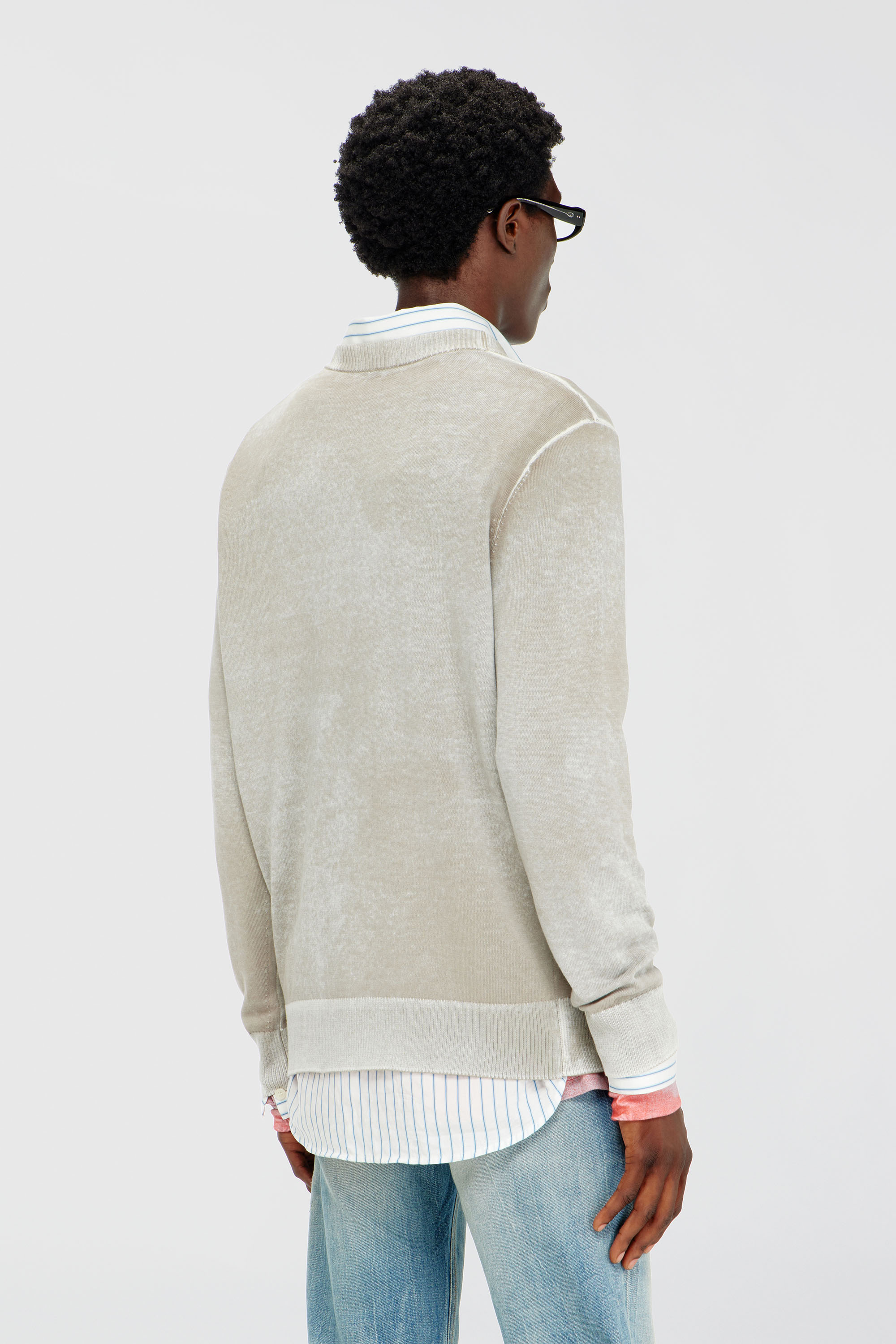 Diesel - K-LAURENT, Maglia con stampa interna sfumata Uomo in Grigio - 4