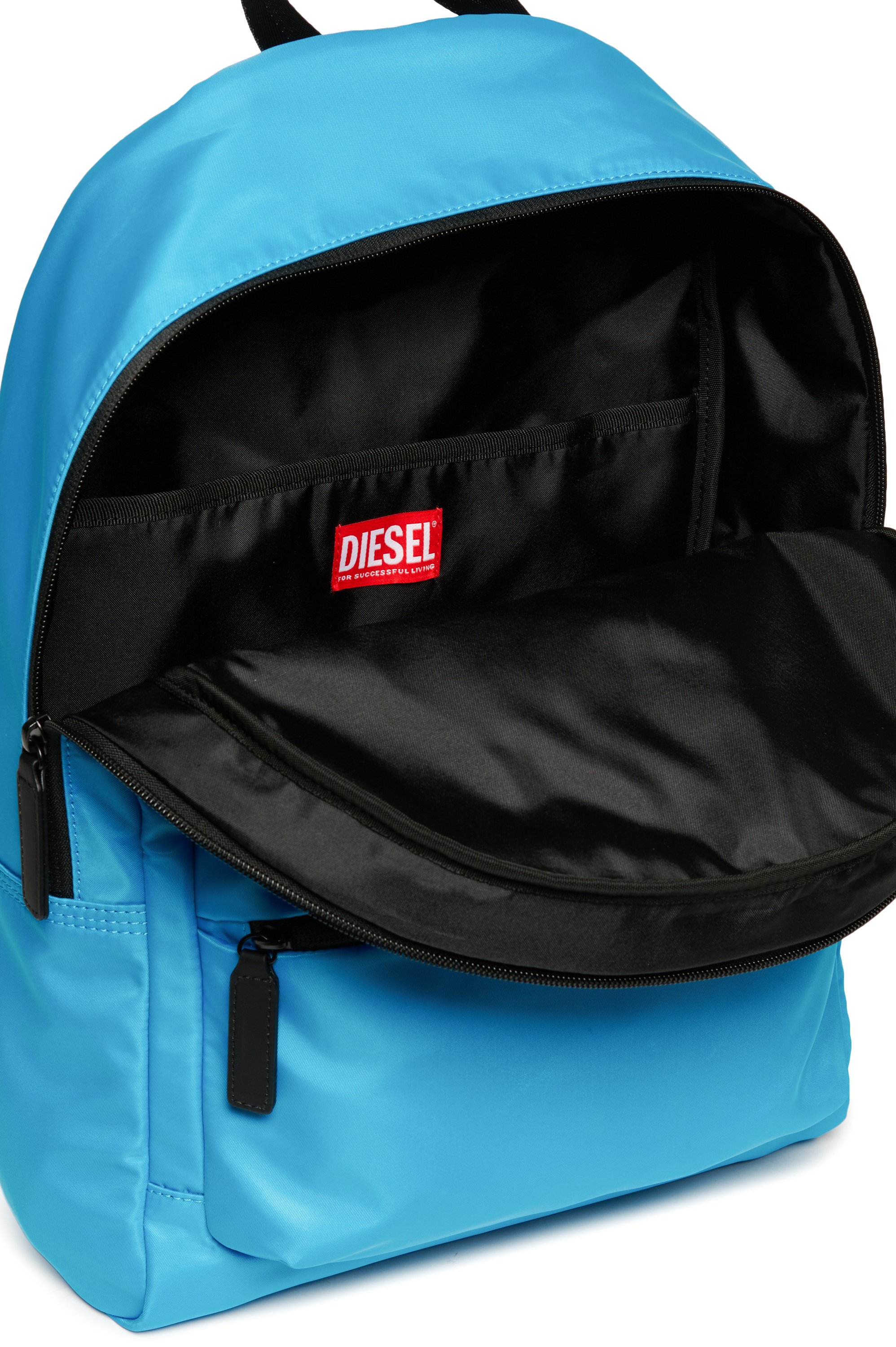 Diesel - WOVAL, Unisex Rucksack aus Nylon mit geprägtem Oval D in Blau - 5