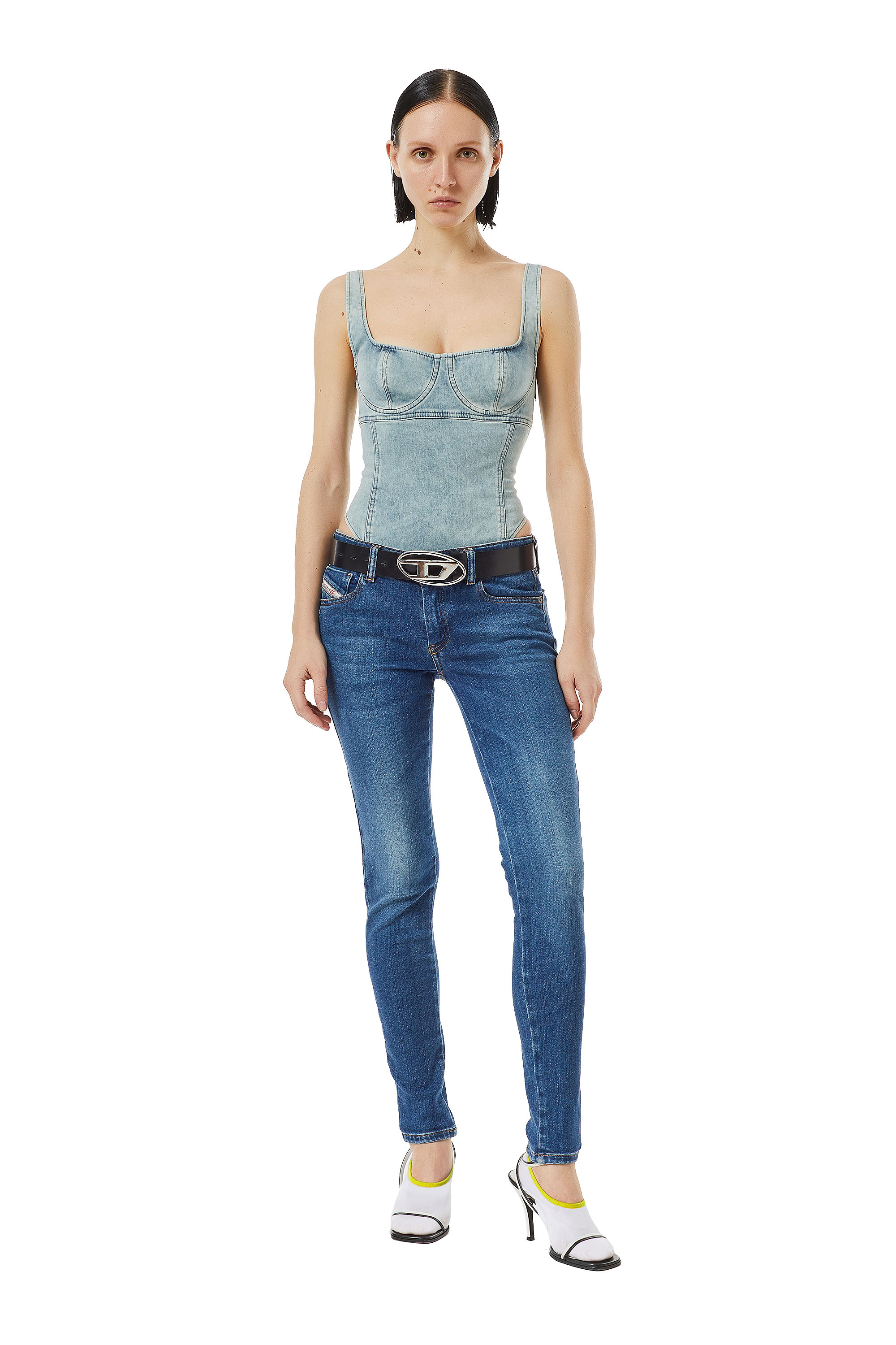 Diesel - Super skinny Jeans 2018 Slandy-Low 09C21, Bleu moyen - Image 1