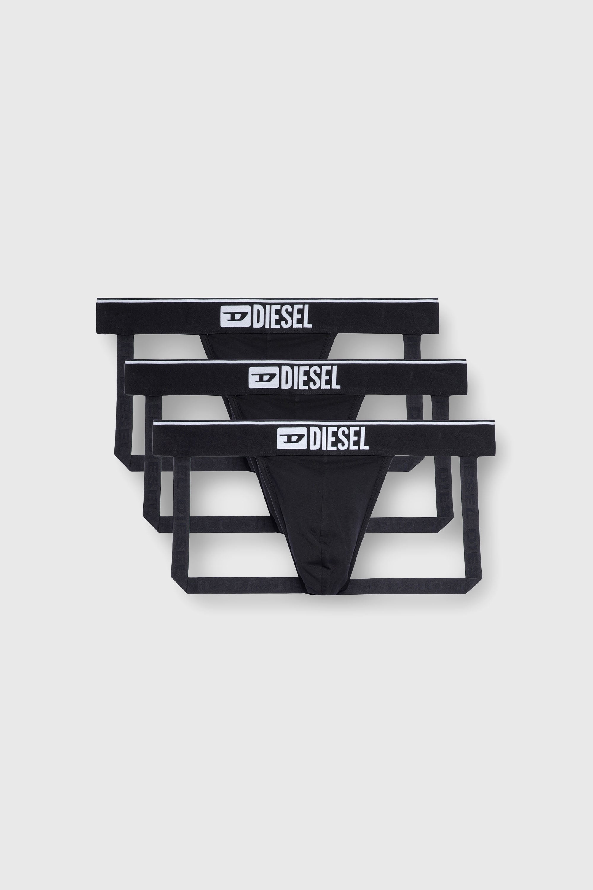 Diesel - UMBR-JOCKYTHREEPACK, Set da tre jockstrap con logo davanti Uomo in Nero - 1