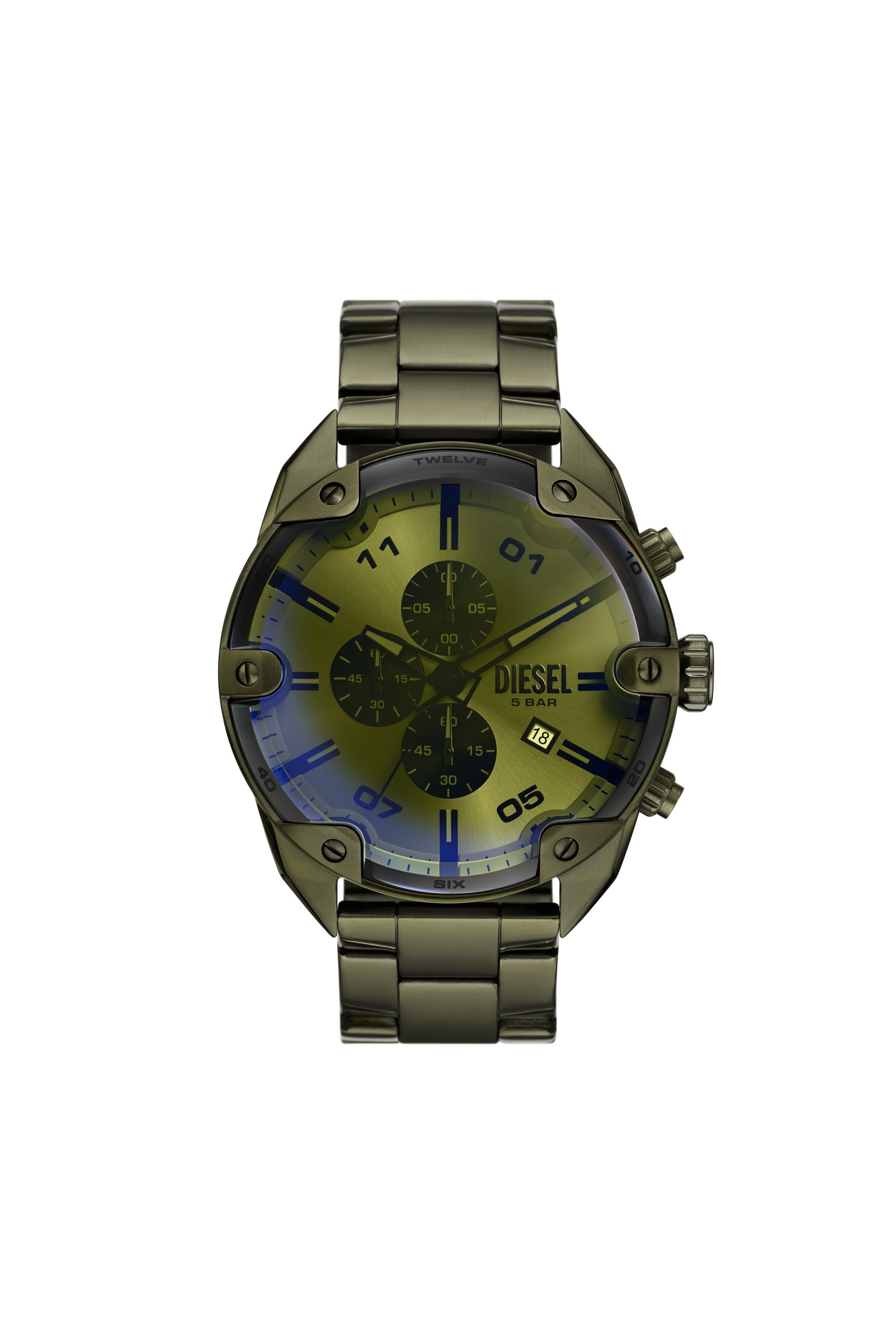 Diesel - DZ4670 WATCH, Man's Spiked Green Stainless Steel Watch in Green - 1