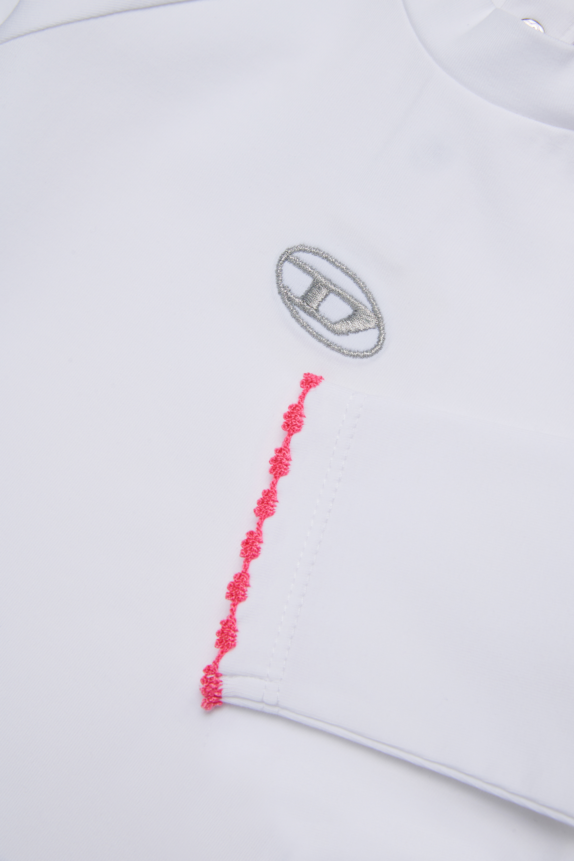 Diesel - TRESPYB, T-shirt in cotone con logo ricamato Donna in Bianco - 4