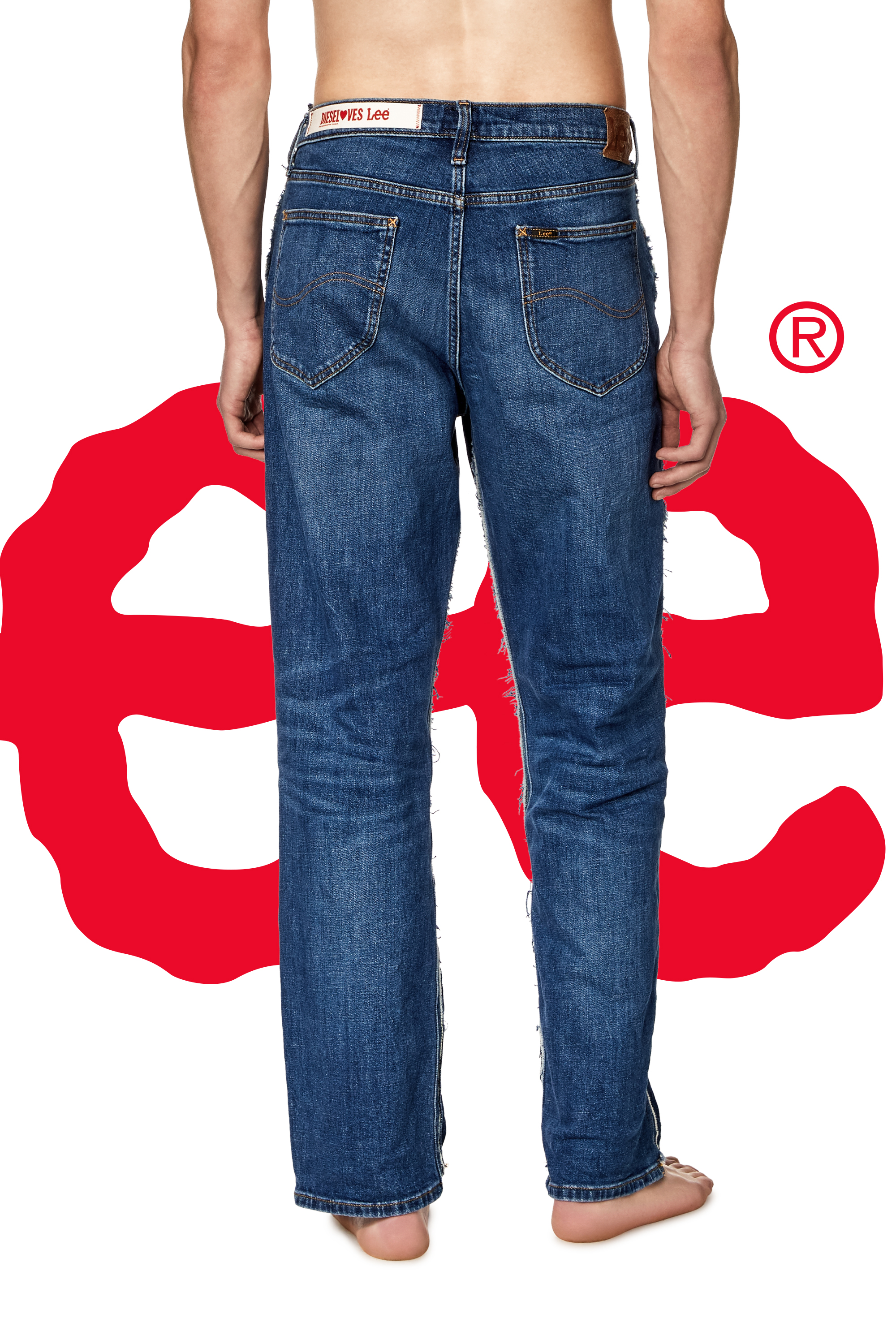 Diesel - Mixte Straight Jeans Dieseloves 03 09K47, Bleu moyen - Image 6