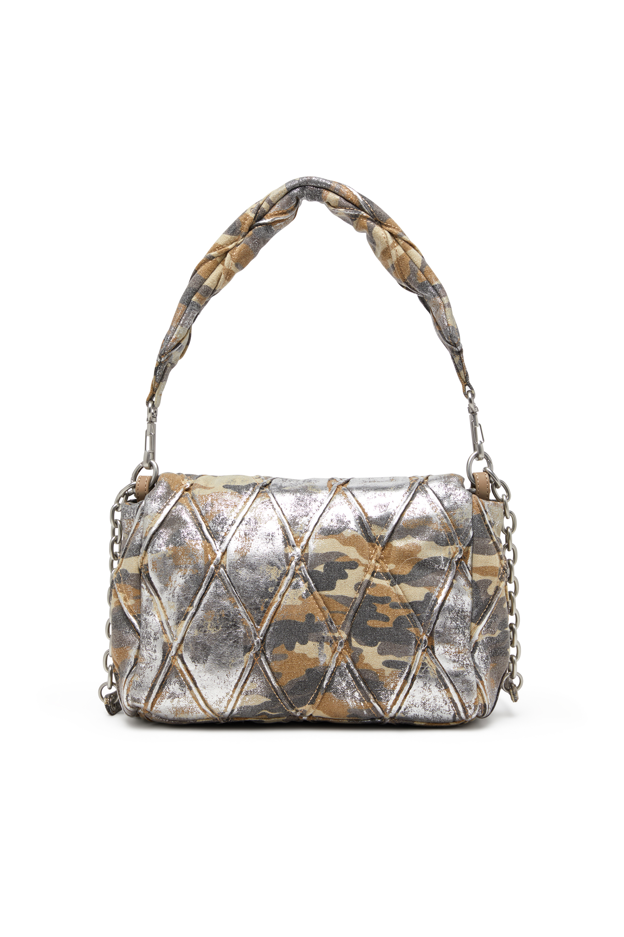 Diesel - CHARM-D SHOULDER M, Damen Charm-D M-Schultertasche aus Canvas in Metallic-Camo-Optik in Bunt/Braun - 2