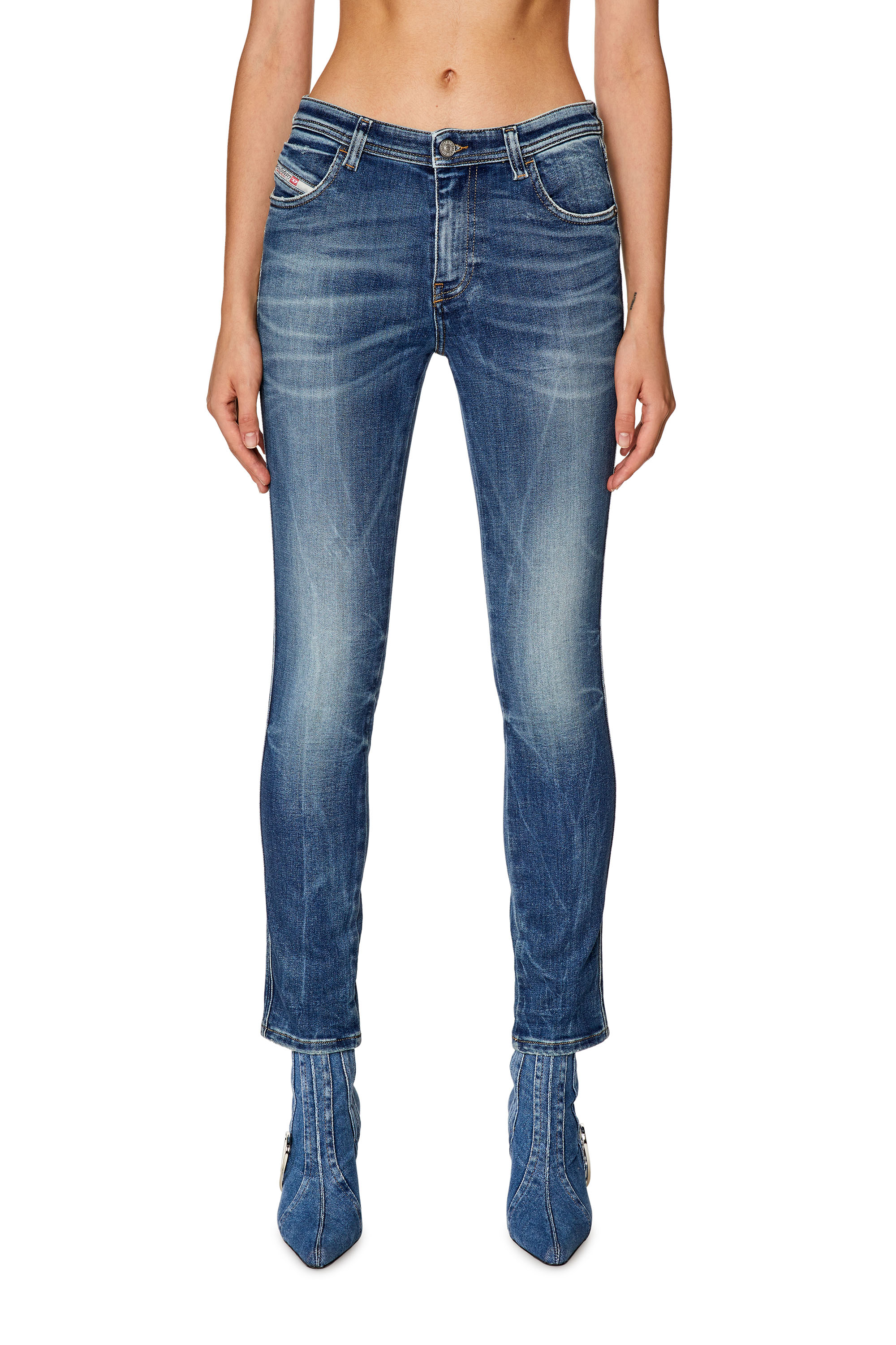 Diesel - Skinny Jeans 2015 Babhila 09G30, Bleu moyen - Image 1