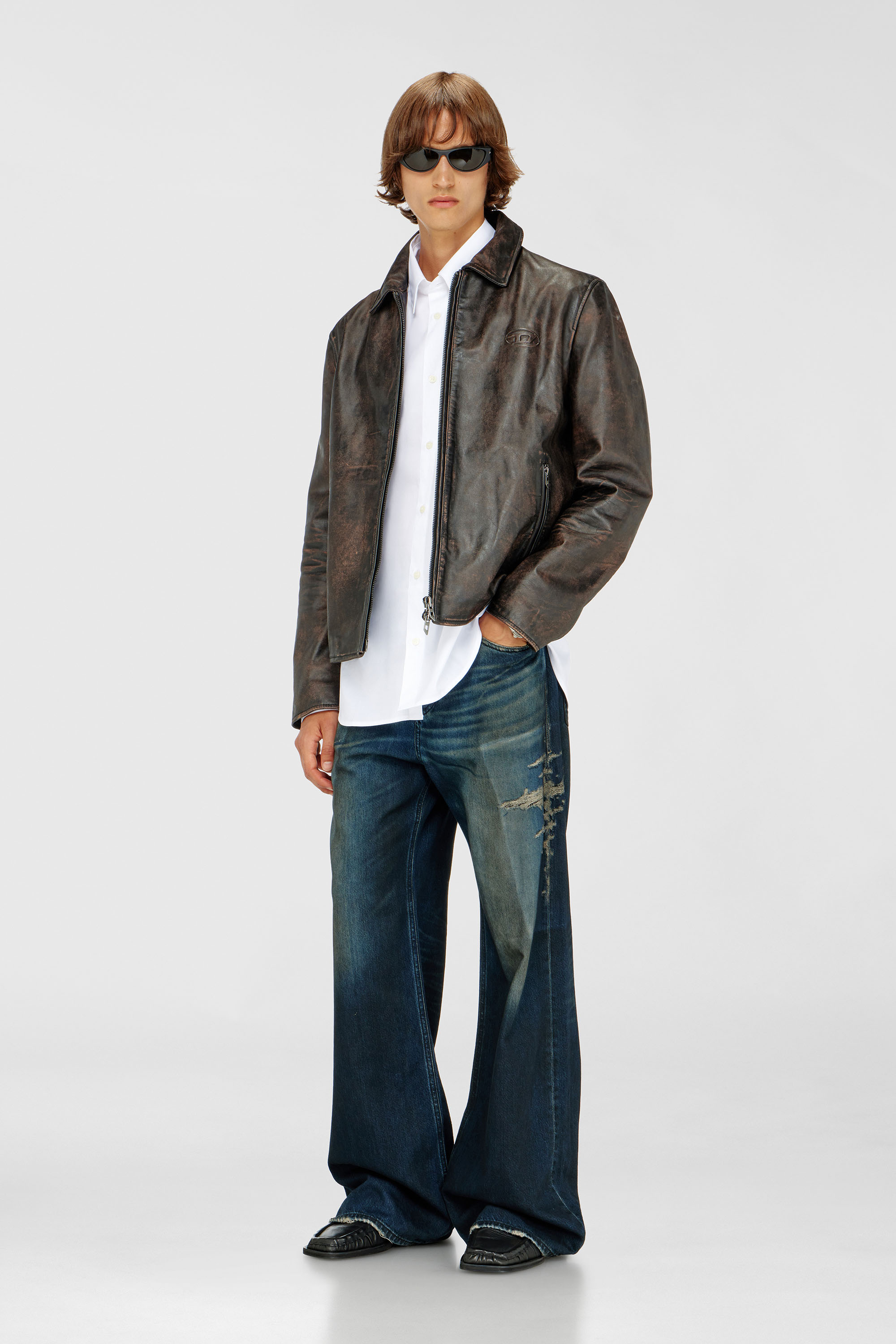 Diesel - S-SIMPLY-GSBH, Chemise en popeline extensible avec broderie Homme in Blanc - 1