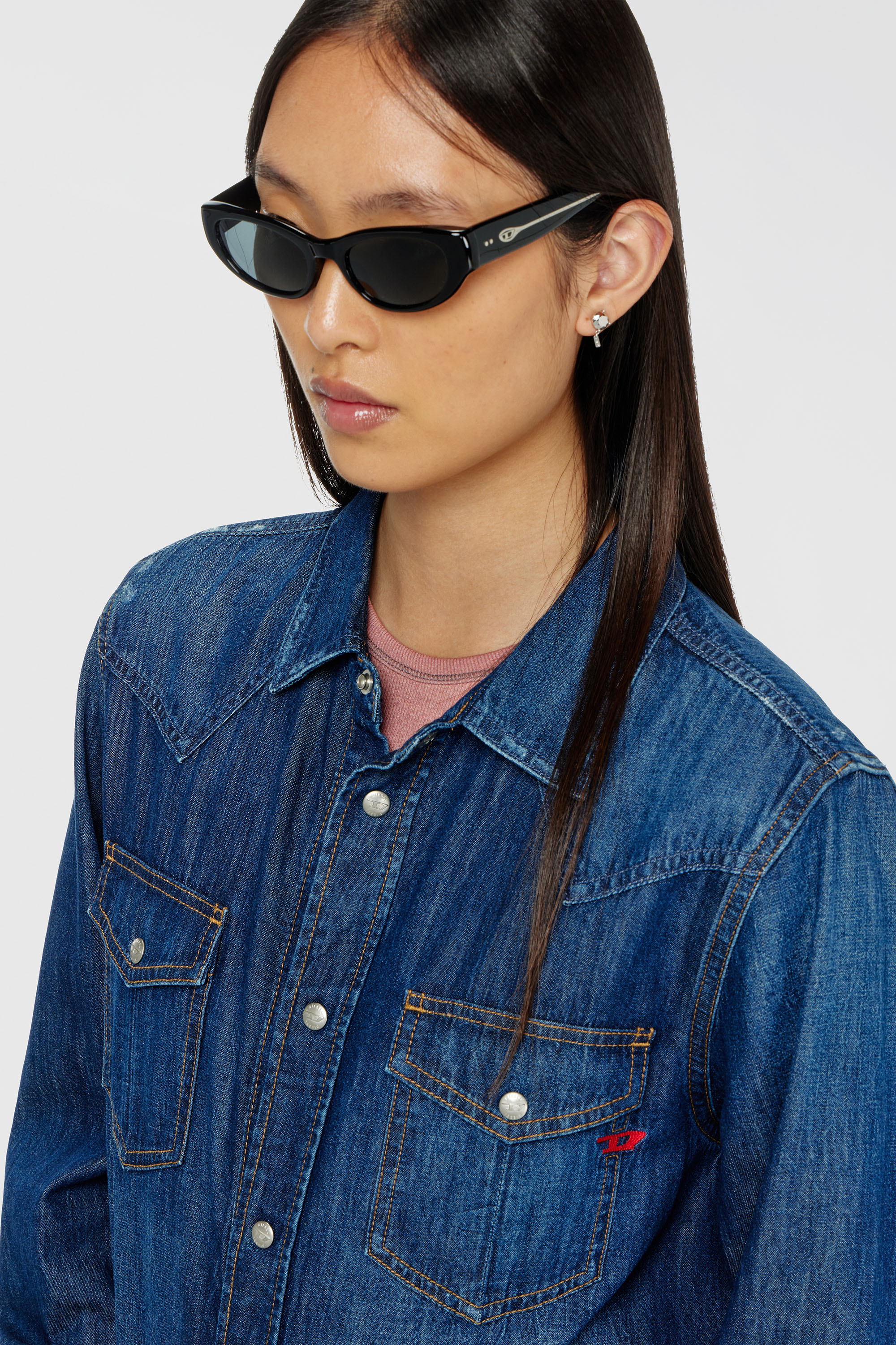 Diesel - 0DL2010U, Lunettes de soleil style &oelig;il de chat Mixte in Noir - 4