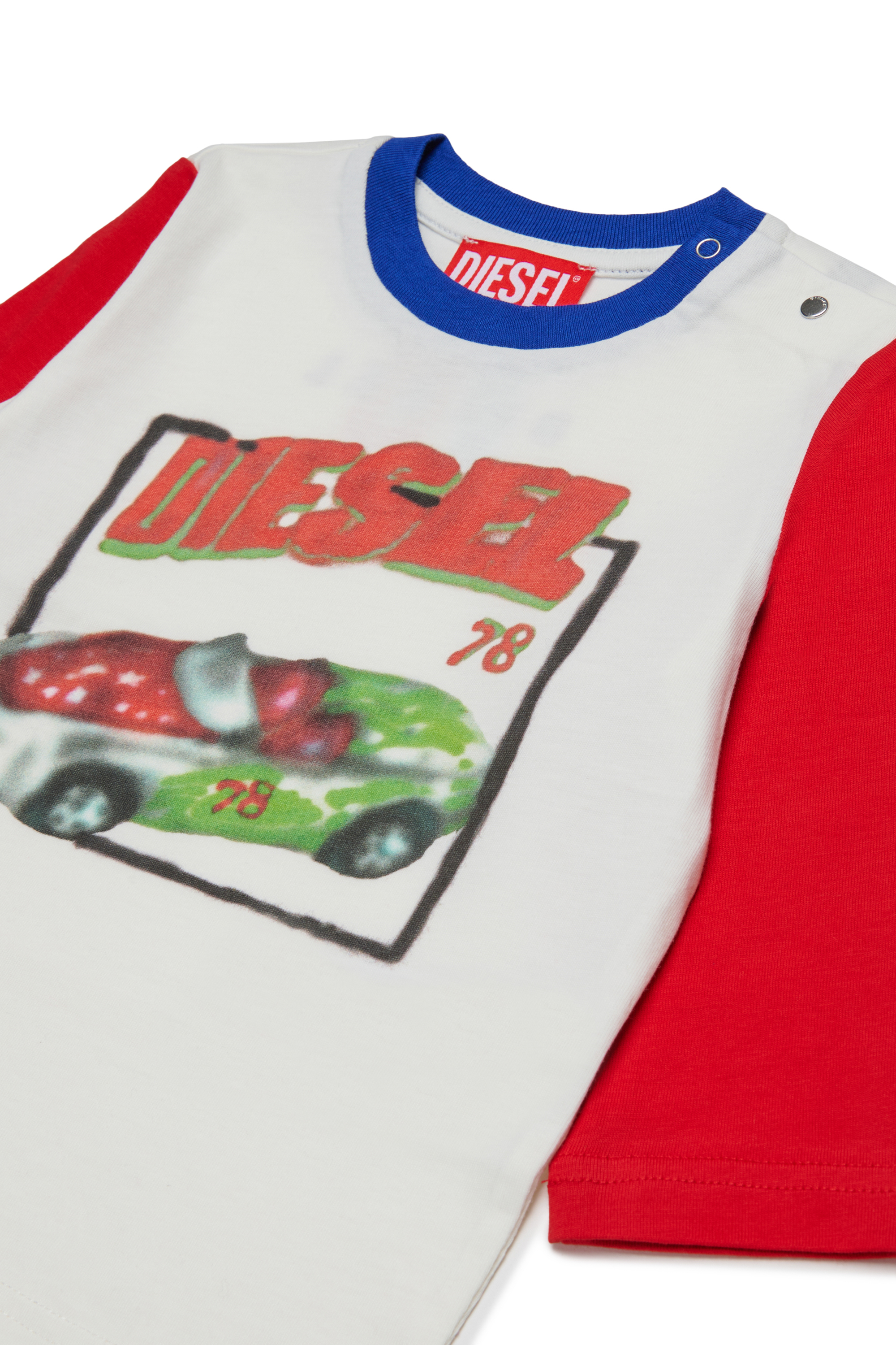 Diesel - TDOLB, T-shirt in cotone con stampa Uomo in Bianco - 3