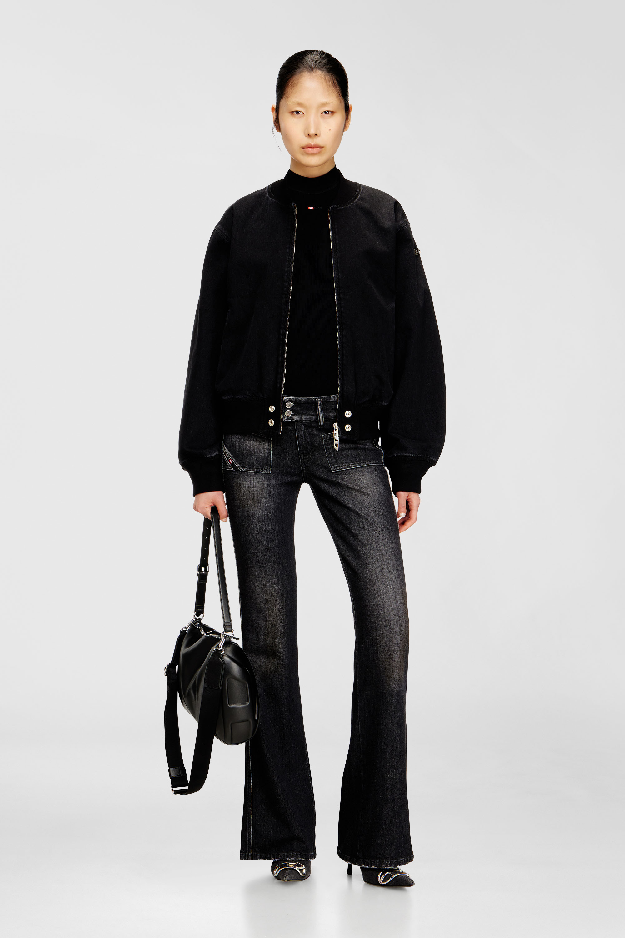 Diesel - D-GUZ, Blouson aviateur en denim Mixte in Noir - 7