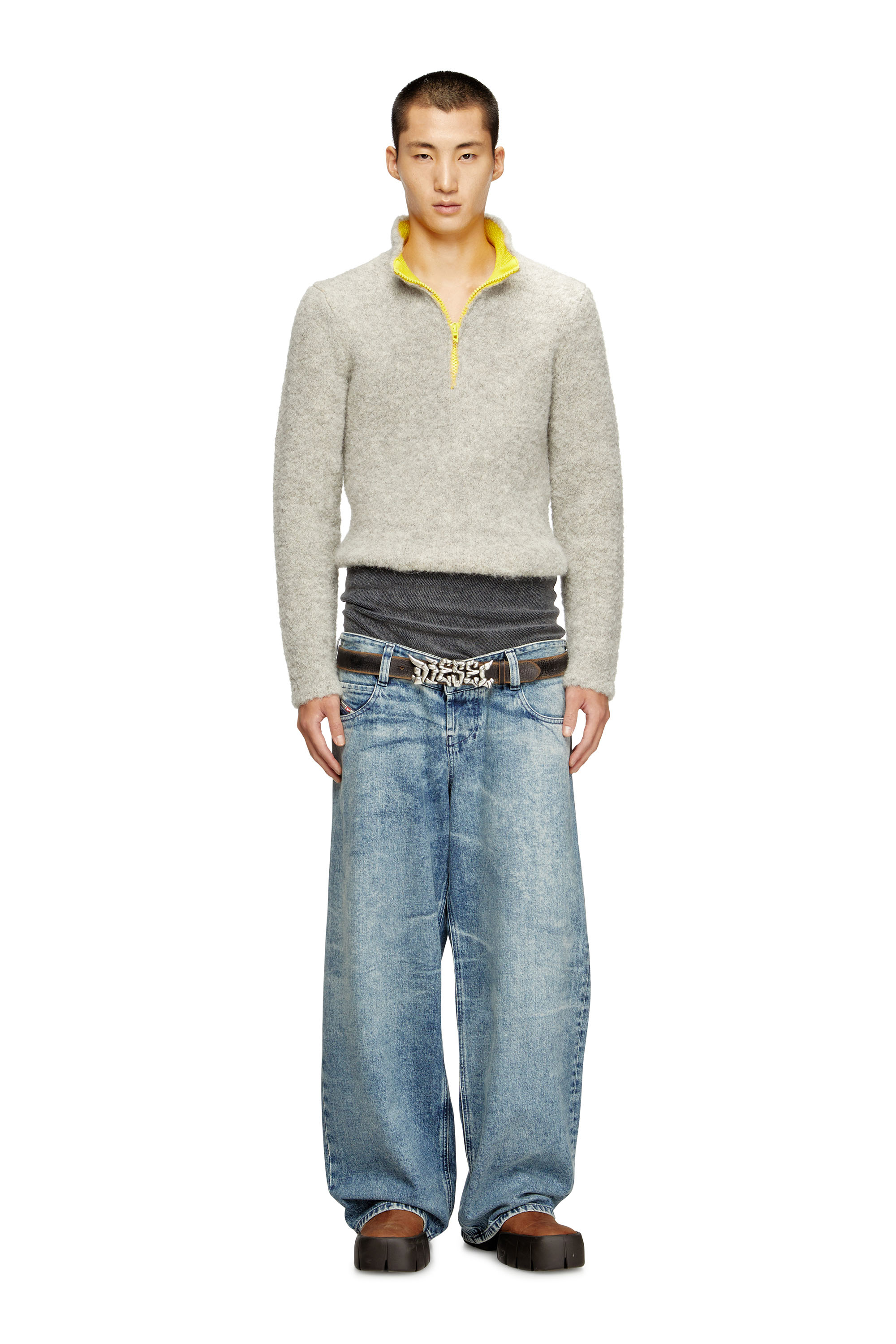 Diesel - Relaxed Jeans D-Eni 09N97 Uomo, Blu medio - Image 2