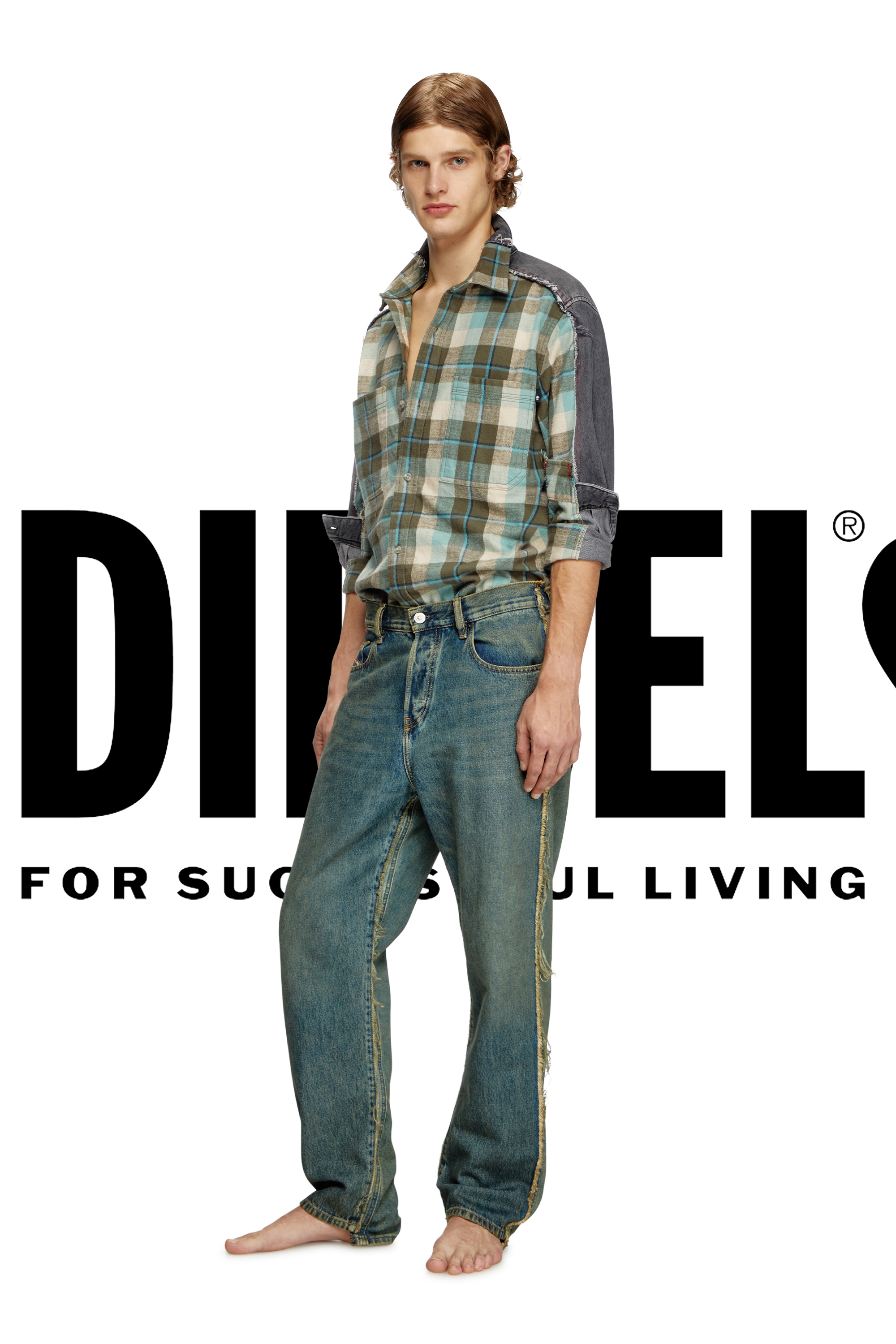 Diesel - Shirt Dieseloves 2B, Chemise à carreaux en denim Mixte in Polychrome - 2