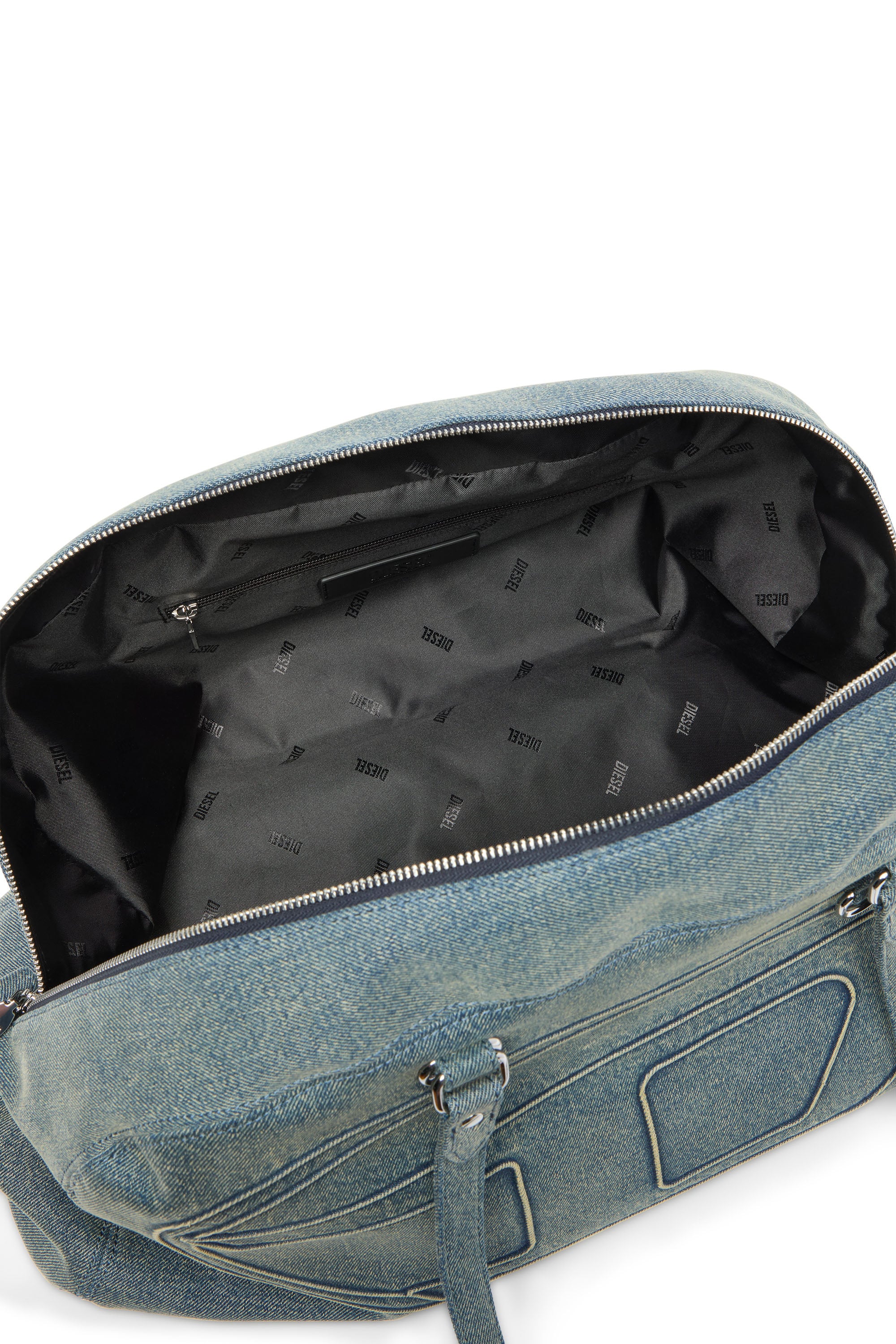 Diesel - 1DR DOME SOFT DUFFLE XL, 1DR Dome-Sac polochon en denim avec logo Oval D Mixte in Bleu - 4