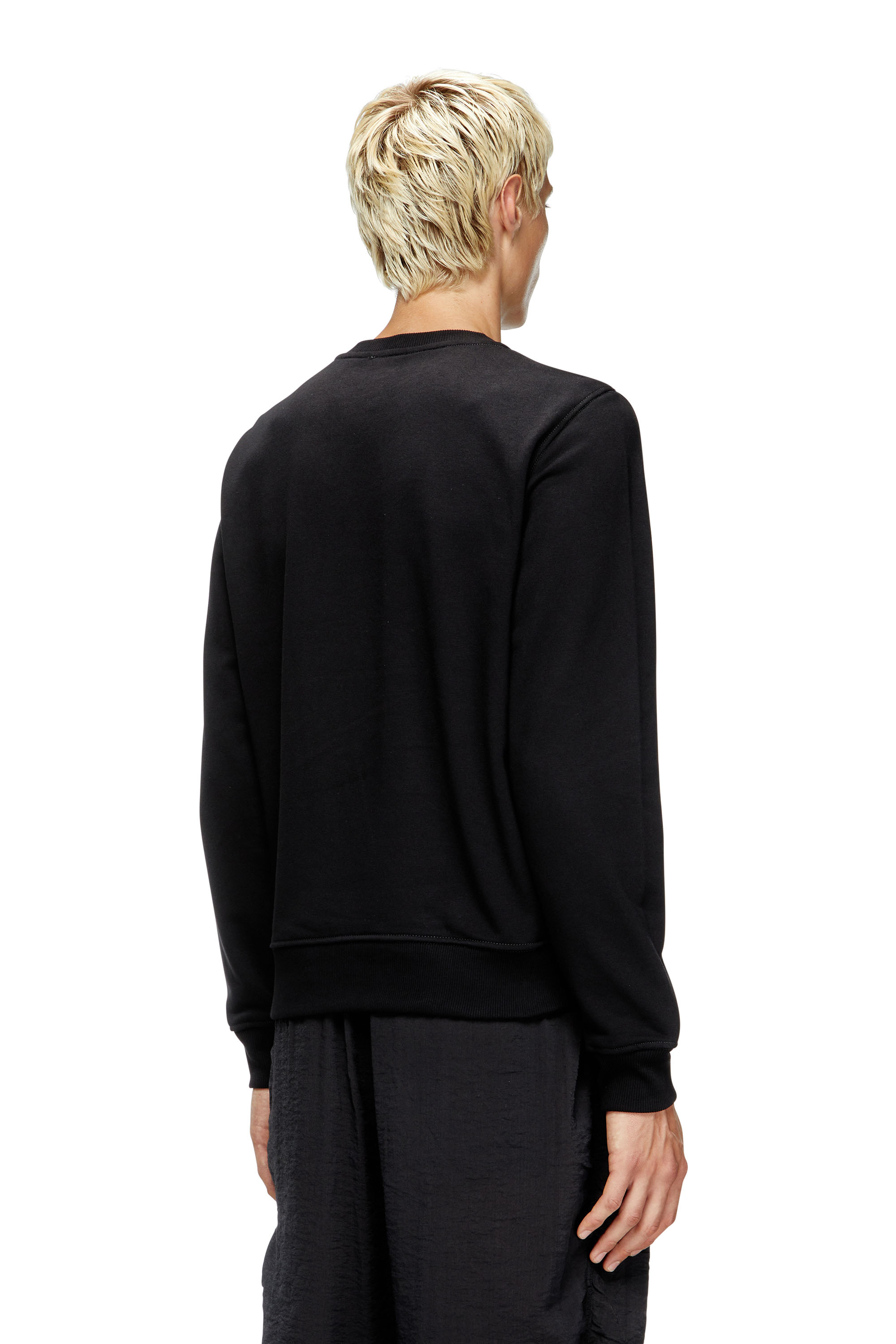 Diesel - S-GINN-T1, Sweat-shirt avec phénix brodé Homme in Noir - 3