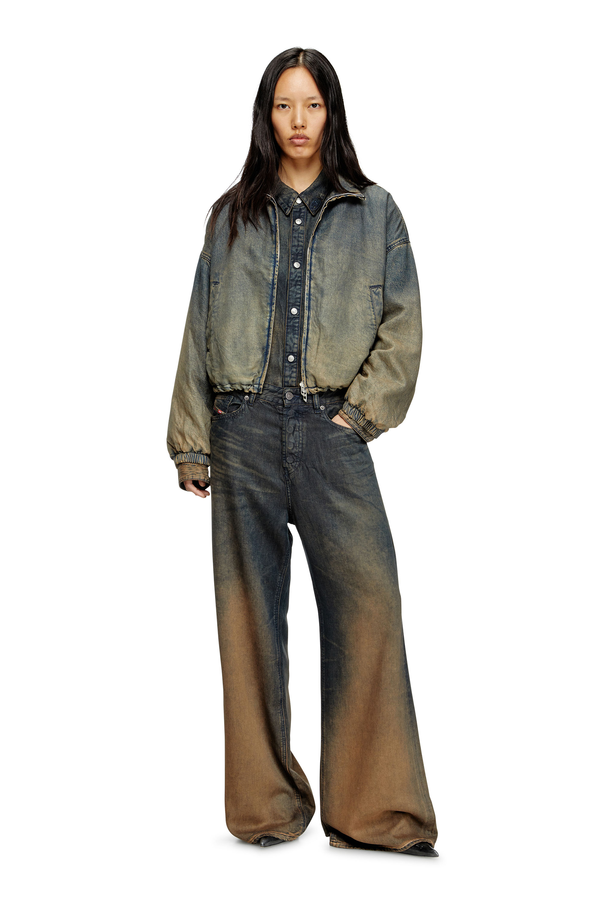 Relaxed Jeans 1996 D-Sire 068TF, Bleu/Marron Diesel - Relaxed Jeans 1996 D-Sire 068TF Femme, Bleu/Marron - Image 1