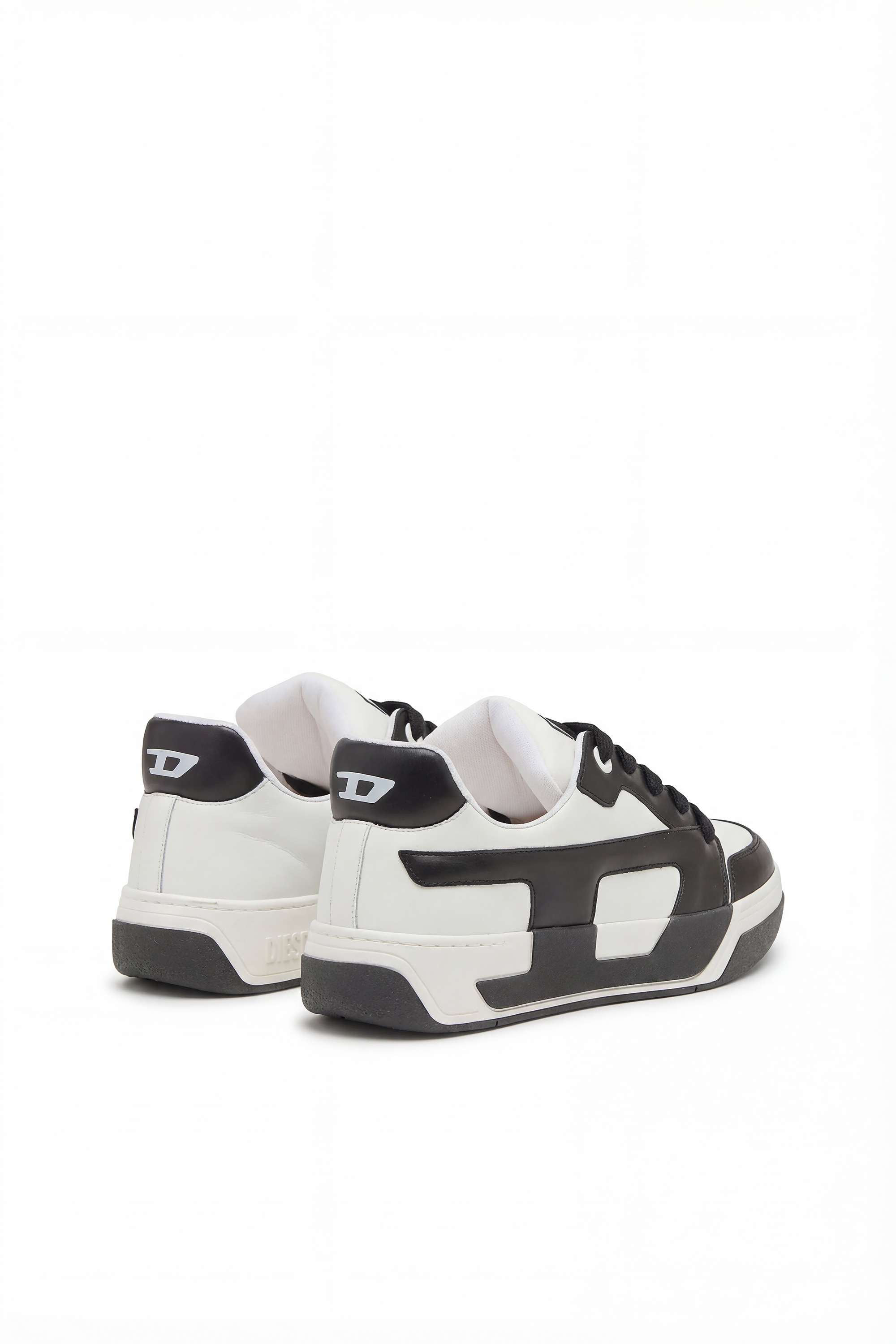 Diesel - S-D-OLLIE LOW, D-Ollie-Baskets en cuir bicolore Homme in Blanc - 3