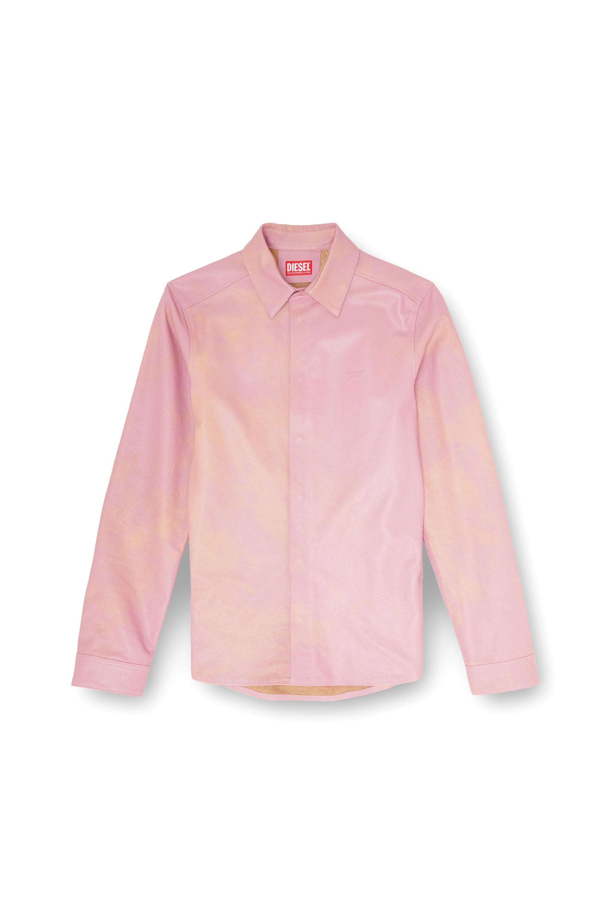 Diesel - S-CIRT, Camicia in pelle lavorata Uomo in Rosa - 4