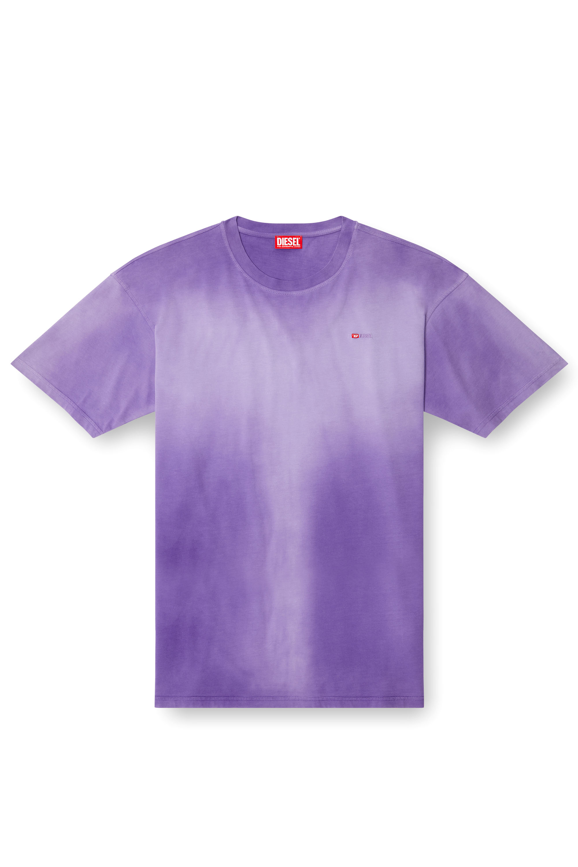 Diesel - T-BOXT-R27, T-shirt délavé avec micro-logo brodé Homme in Violet - 3