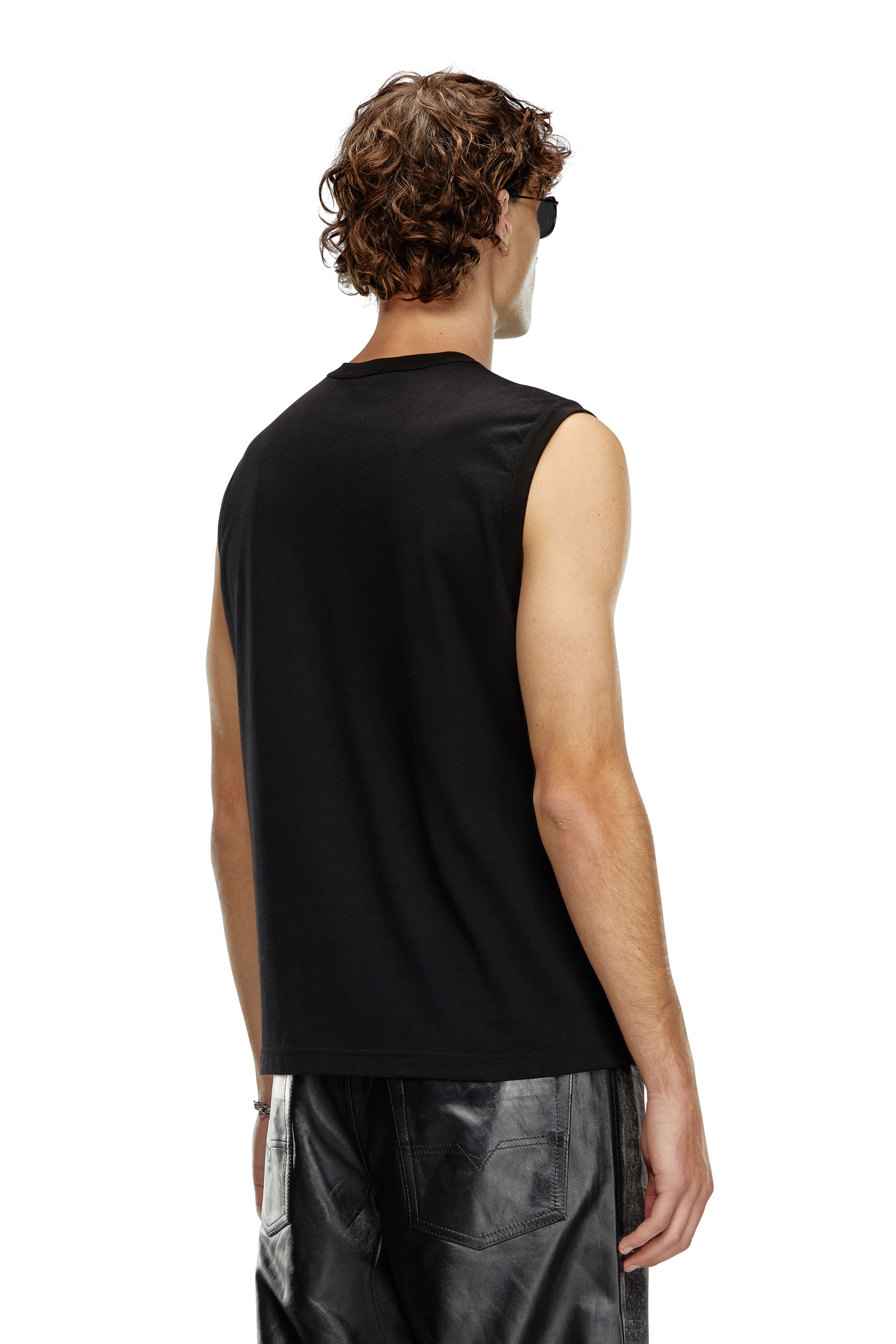 Diesel - T-BISCO-OD, Man Tank top with injection-moulded Oval D in Black - Image 4