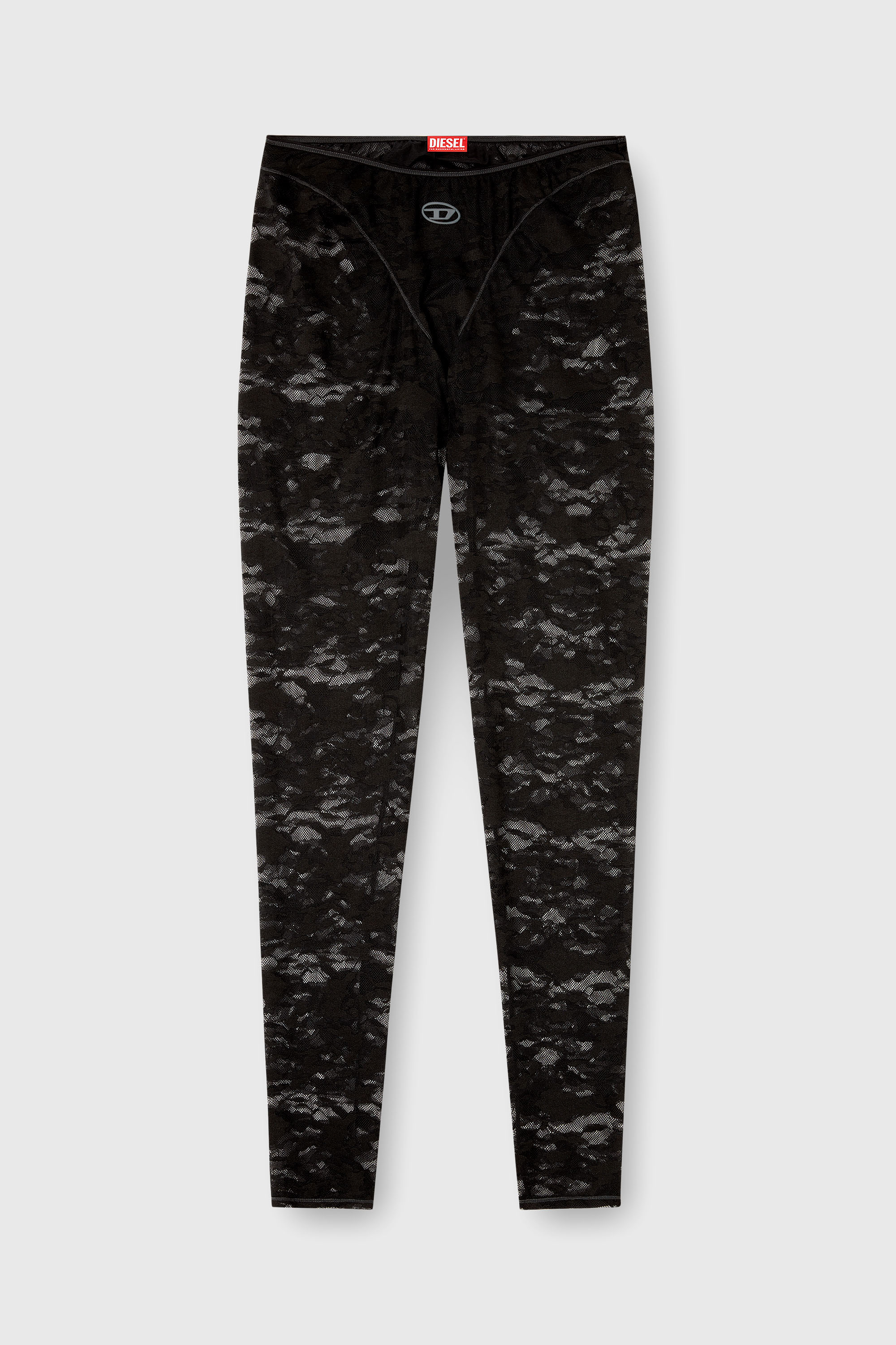 Diesel - CLAIRE-UTLT, Damen Leggings mit Camouflage-Spitze in Schwarz - 2