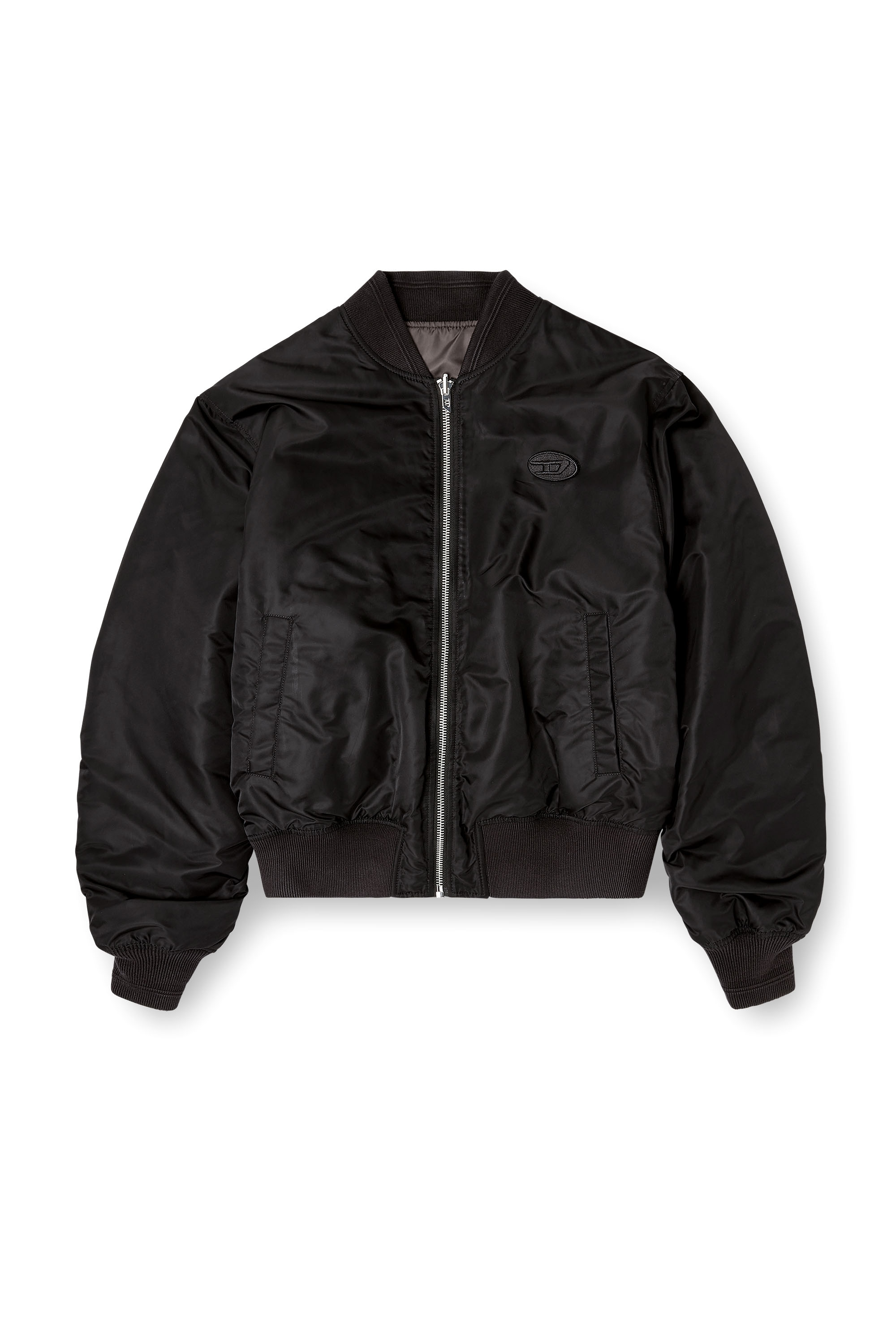 Diesel - W-TYPE-D1, Blouson aviateur rembourr&eacute; avec broderie Oval D Homme in Noir - 3