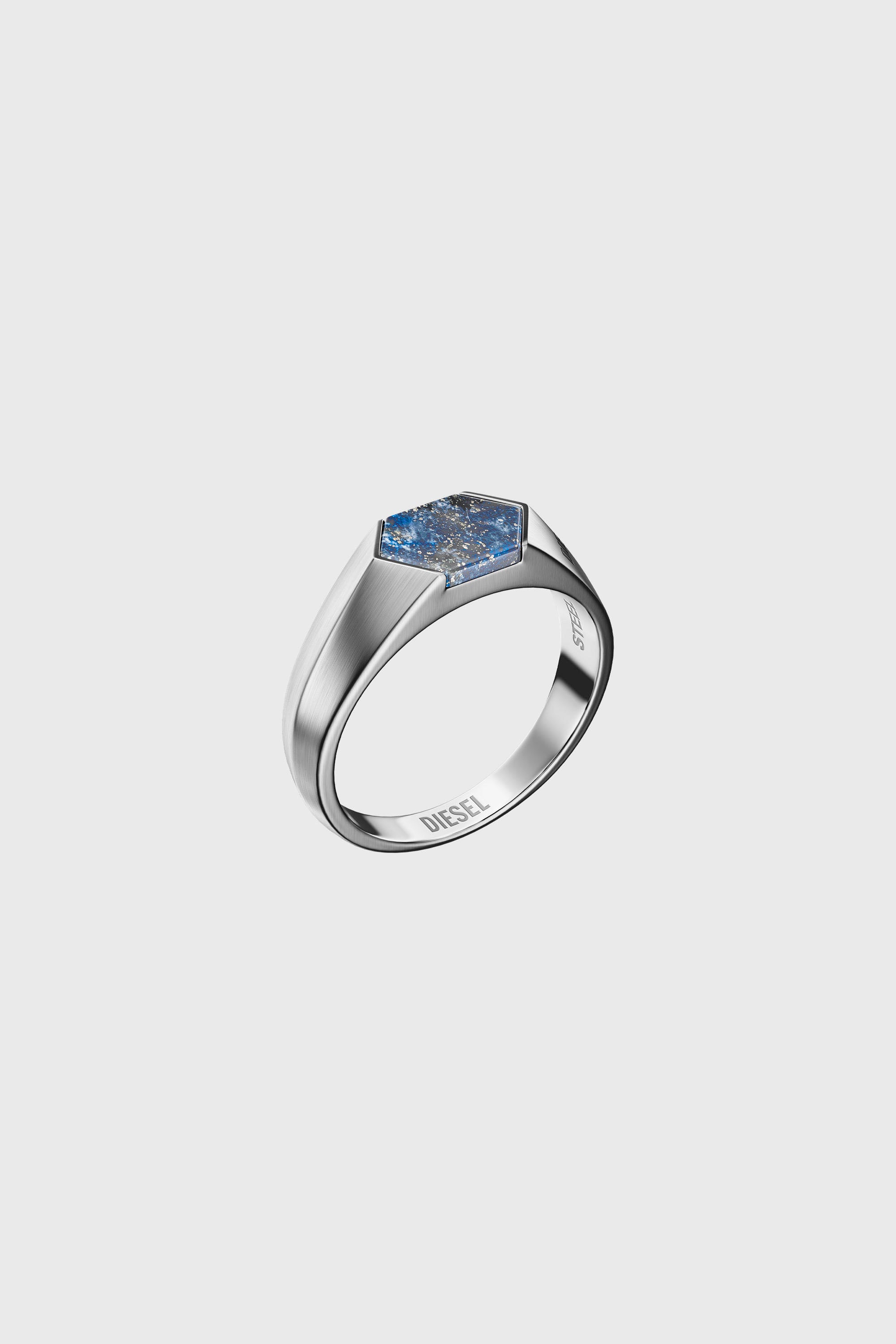 Diesel - DX1712040, Bague chevali&egrave;re en lapis-lazuli Mixte in Gris argent&eacute; - 1