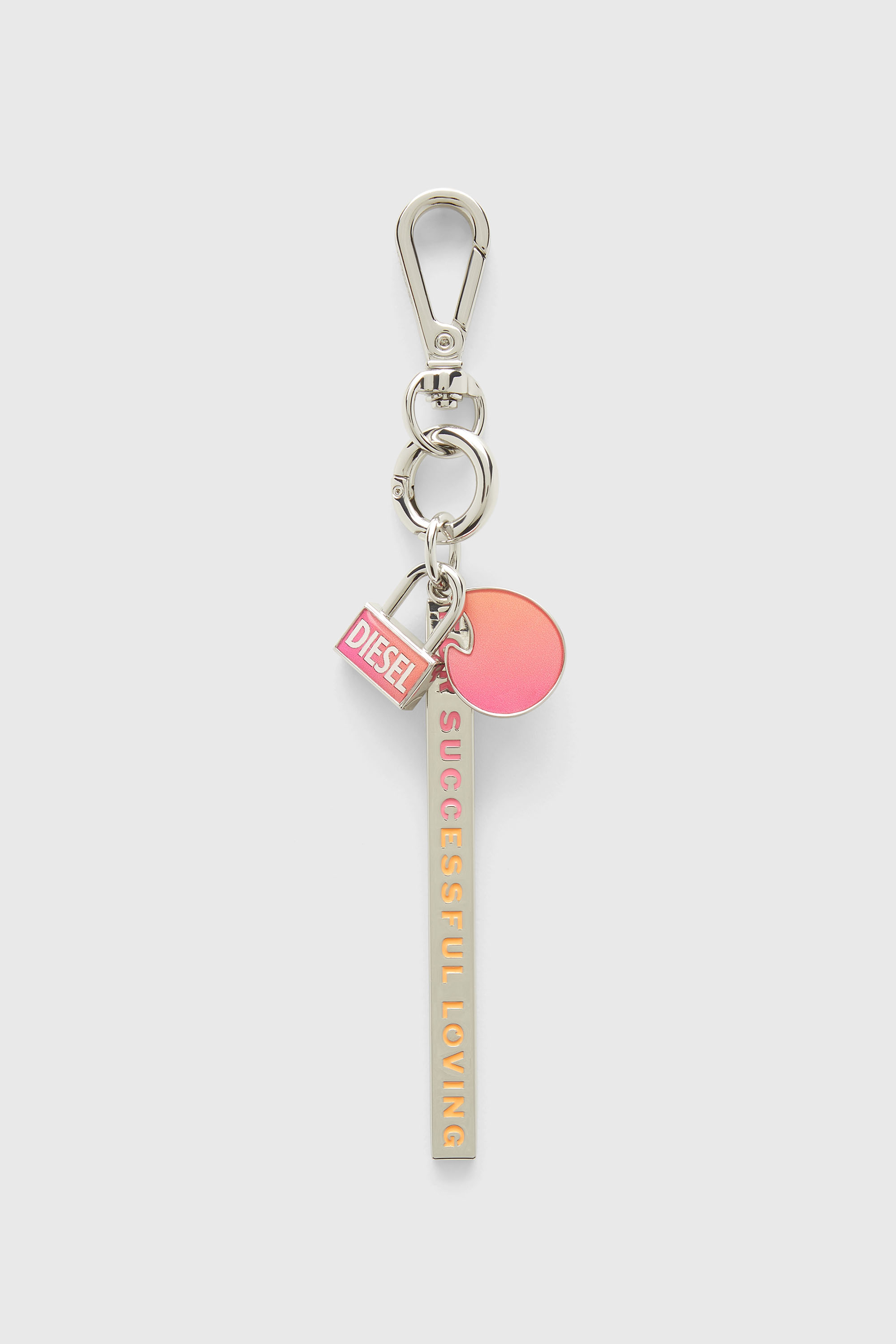 Diesel - TINDER CHARM, Portachiavi metallico degrad&eacute; Unisex in Argento - 1