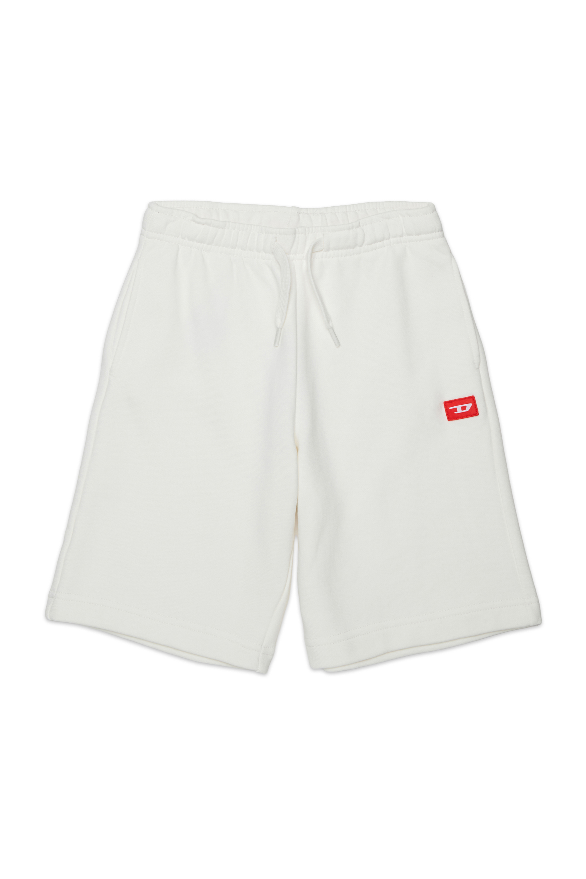 Diesel - PXGINSHORT, Shorts en molleton avec &eacute;cusson logo Mixte in Blanc - 1