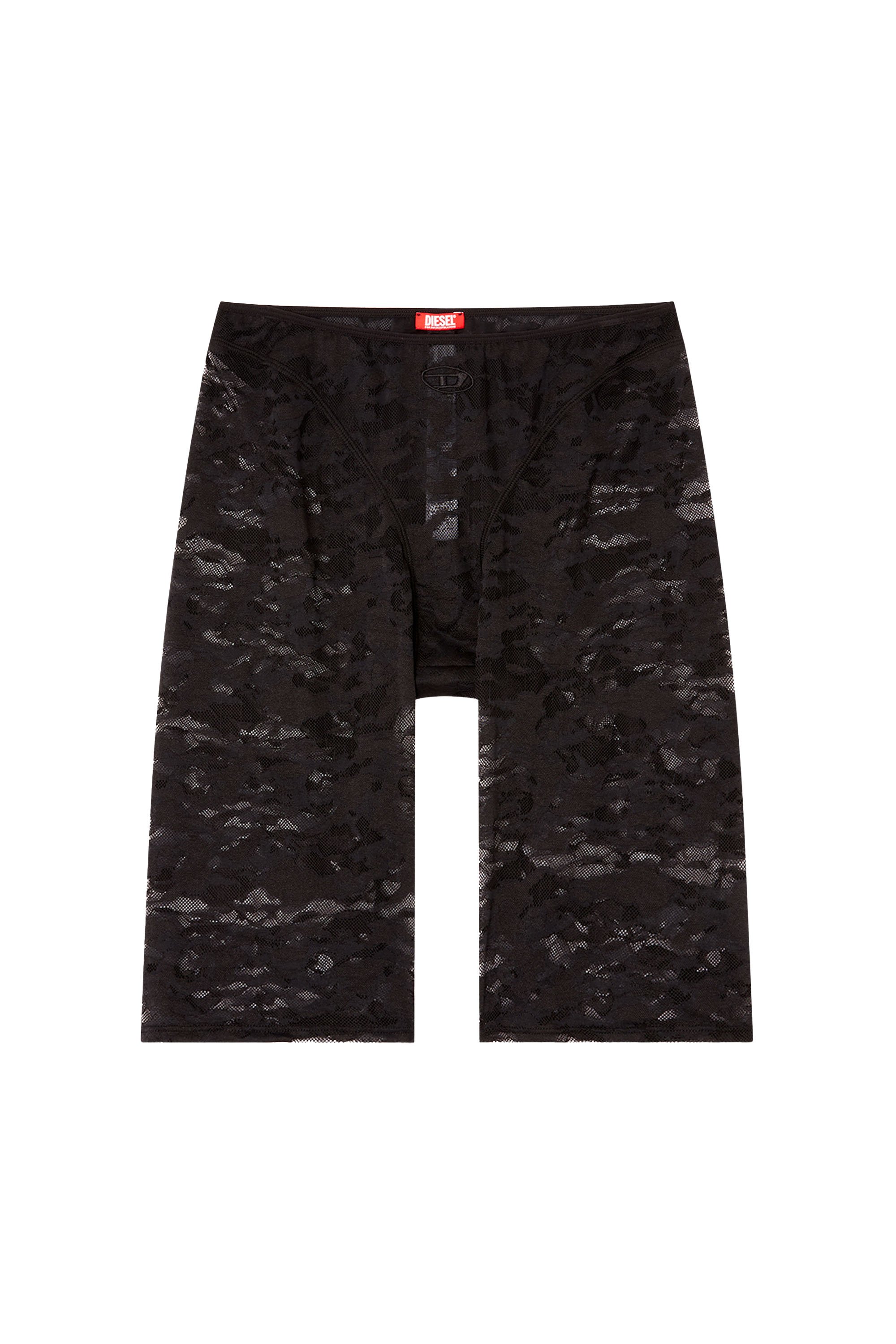 Diesel - KENDRA-UTLT, Ciclisti in pizzo camouflage con dettagli lingerie Donna in Nero - 4