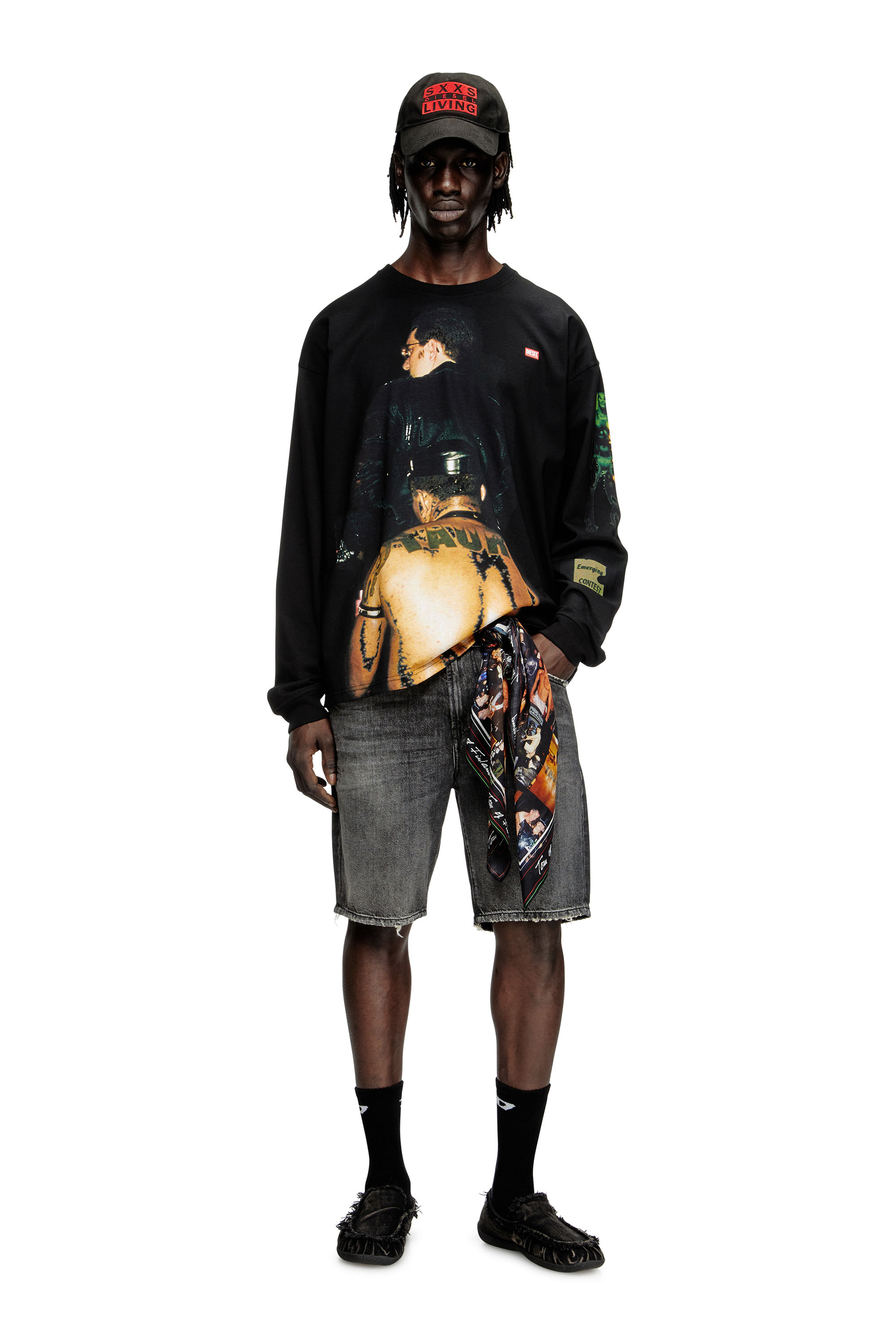 Diesel - PR-T-BOXT-LS-TOM25-1, Unisex's Long-sleeve T-shirt with graphic print in Black - 2