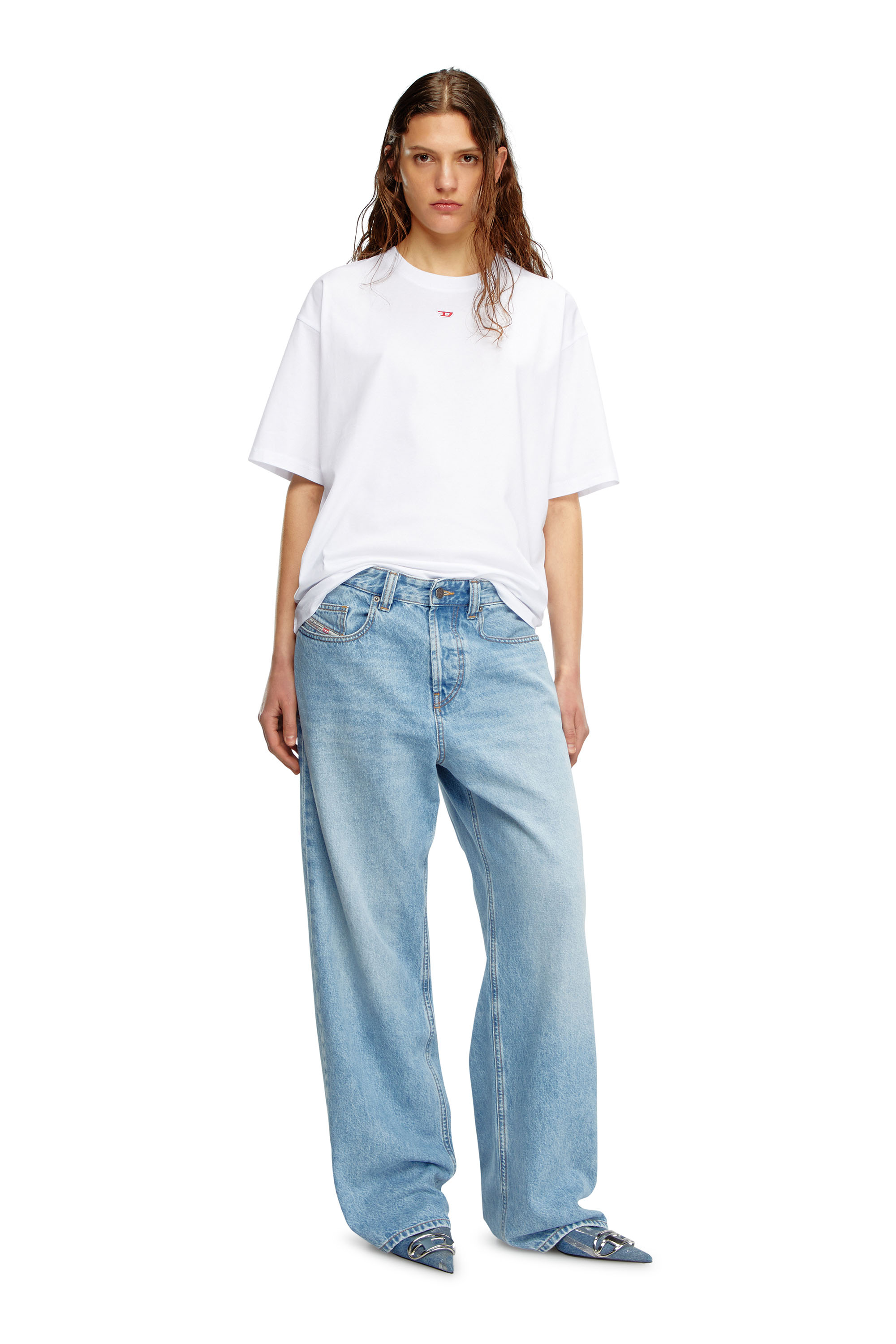 Diesel - T-BOXT-D, Unisex T-Shirt mit gesticktem D-Patch in Wei&szlig; - 6