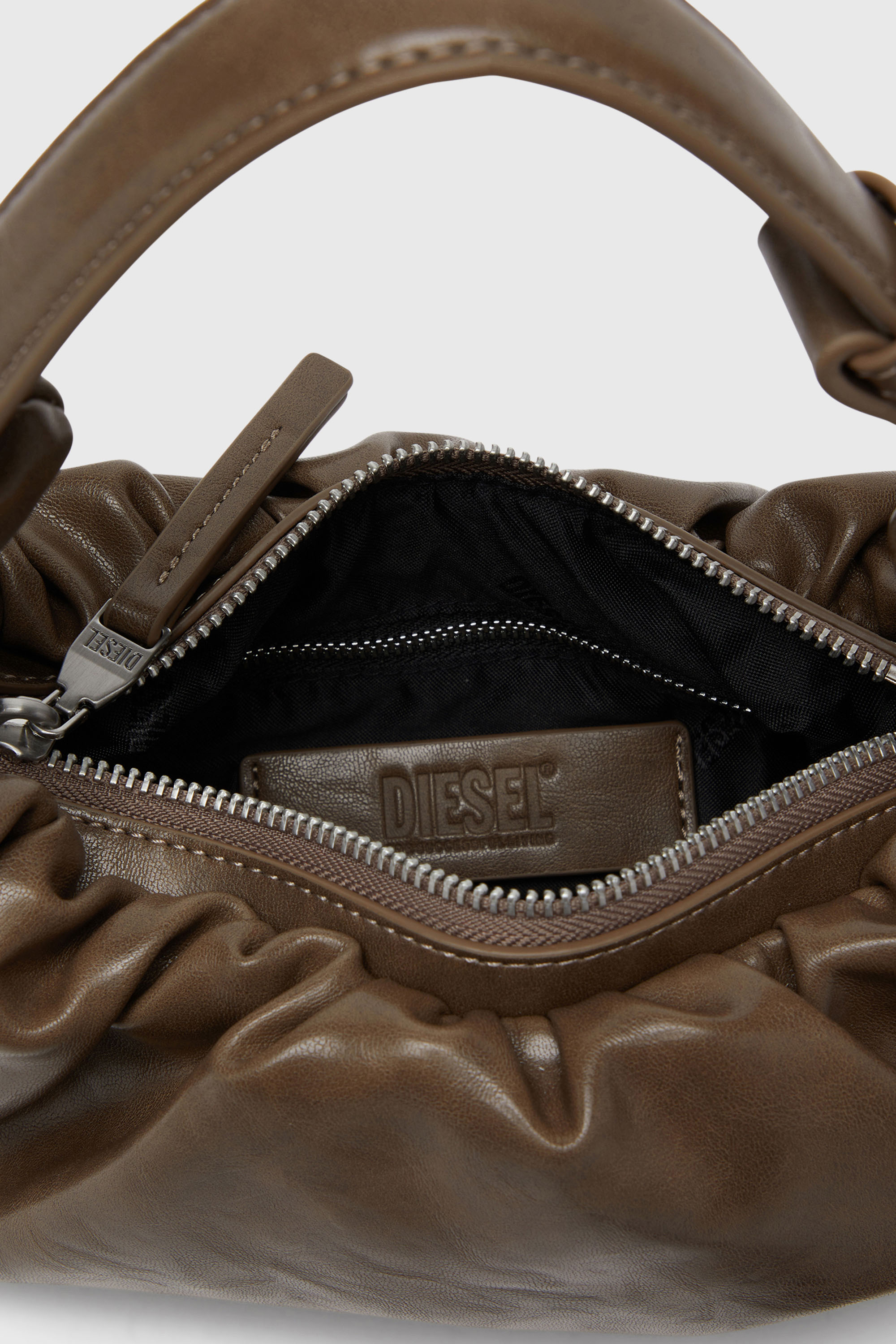 Diesel - GRAB-D HOBO S, Damen Grab-D-Small Hobo-Tasche mit gerafftem Design in Braun - 3