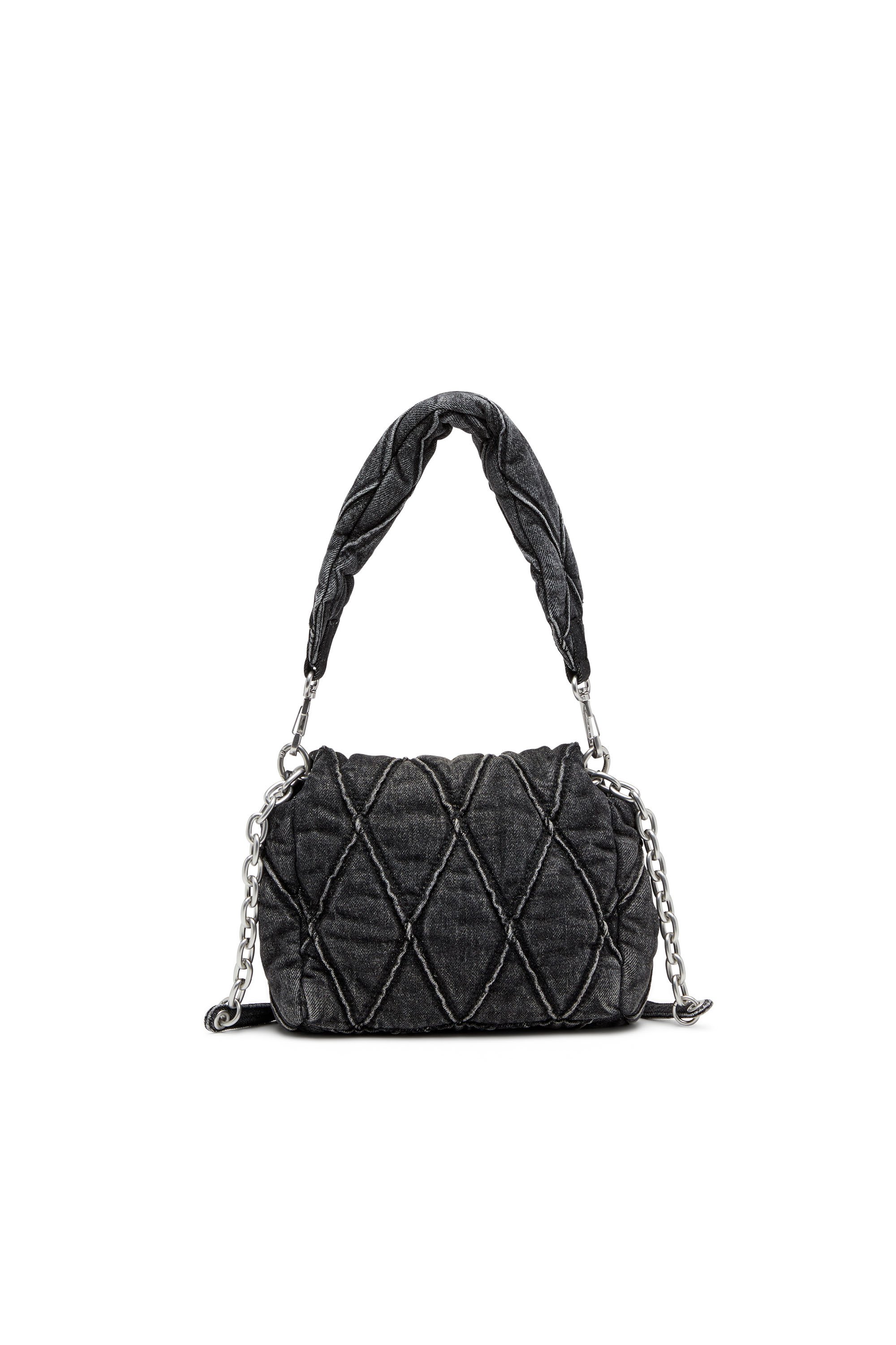 Diesel - CHARM-D SHOULDER S, Charm-D S-Petit sac à bandoulière en denim matelassé Femme in Noir - 2