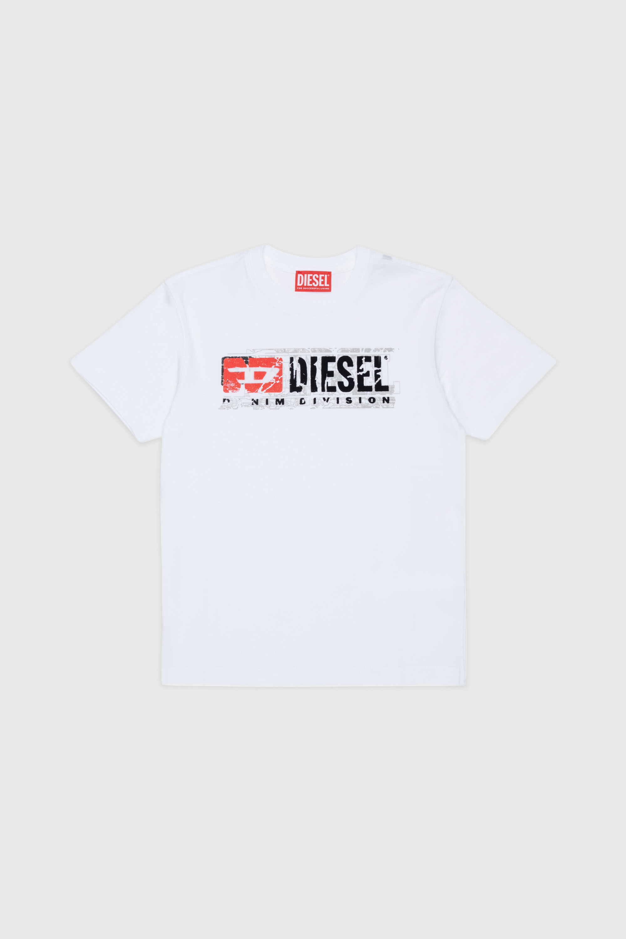 Diesel - TLOMIX, T-shirt avec logo effet distressed Homme in Blanc - 1