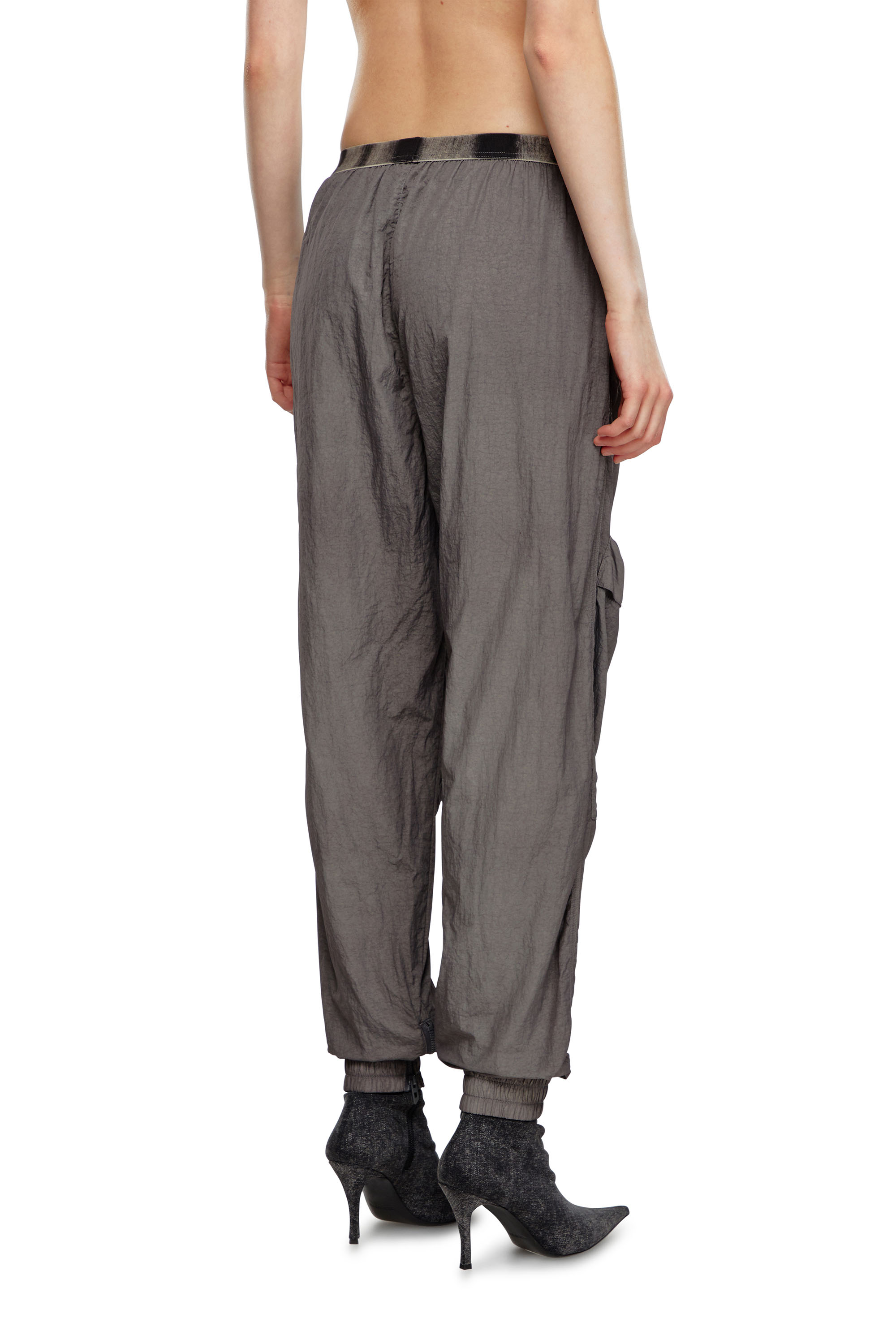 Diesel - P-ARADISE, Woman Cargo pants in faded nylon in Grey - Image 3